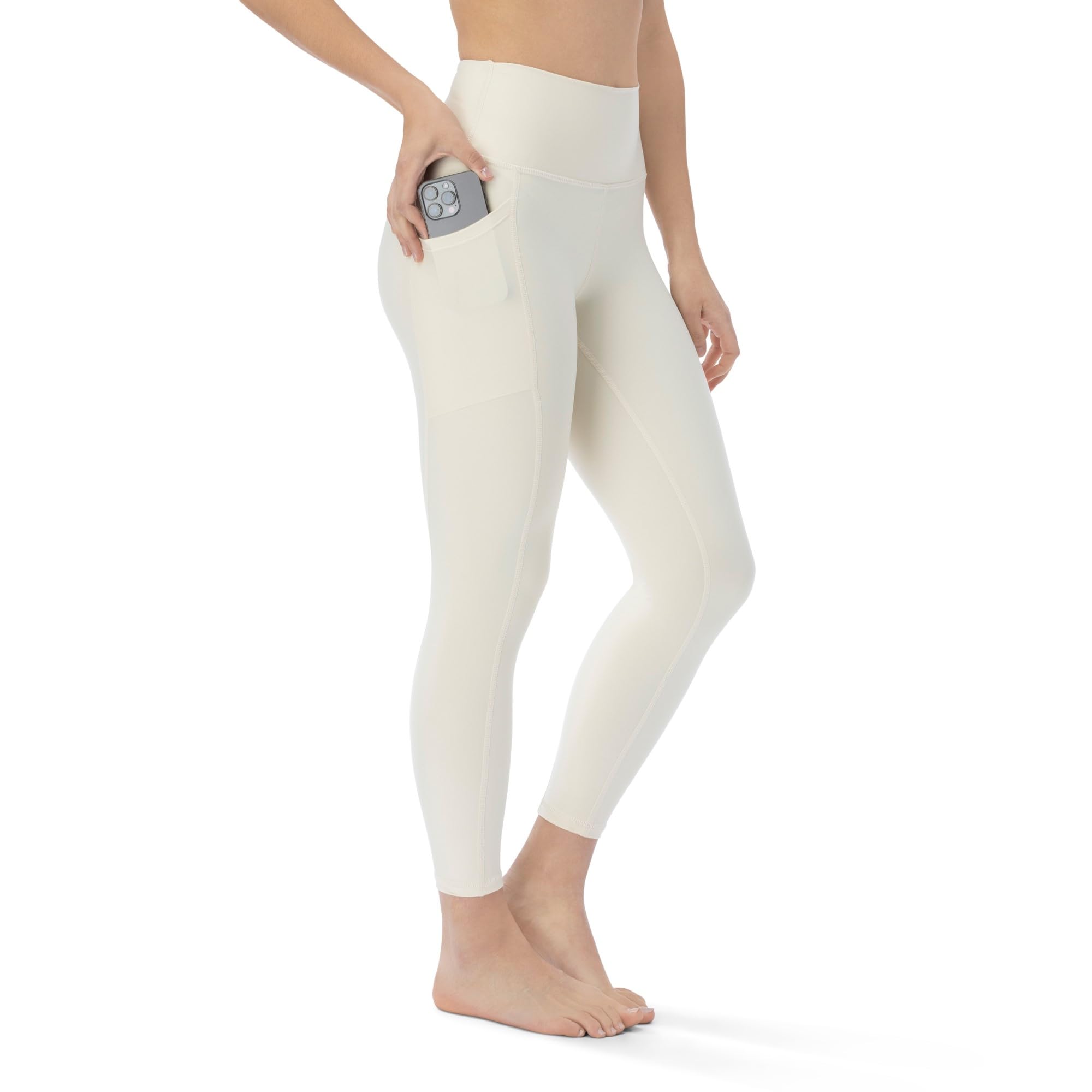 KADI High Waisted Yoga Pants for Women - 7/8 Length Workout Leggings with Pockets & Tummy Control - High Compression Fitness Pants for Yoga, Running & Gym