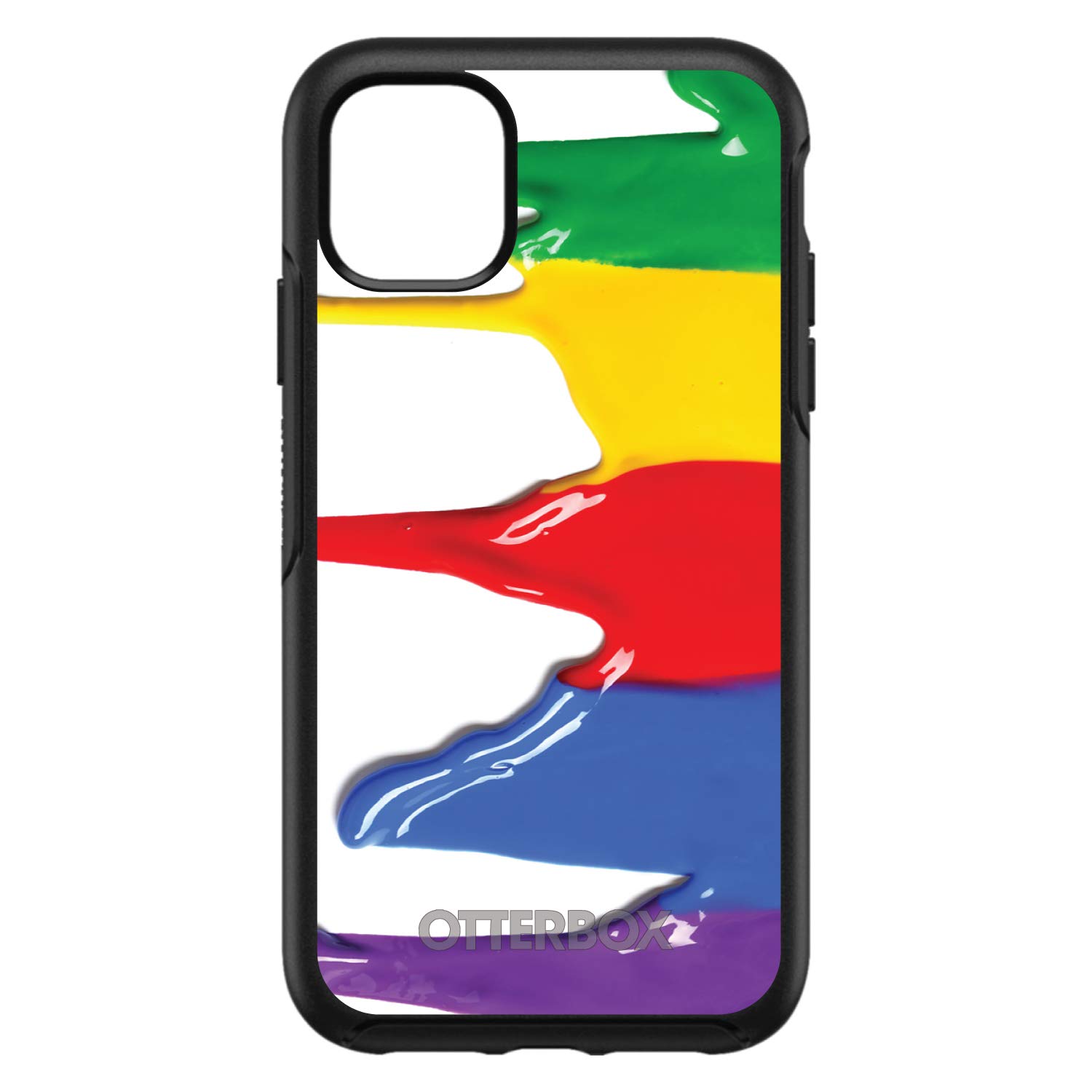 DistinctInk iPhone 12 Pro MAX Case (6.7 Inch) - Rainbow Paint Drip Design Protective Cover | Shockproof Slim Fit Replacement for OtterBox Symmetry | Perfect for Artists, Students & Creative Professionals