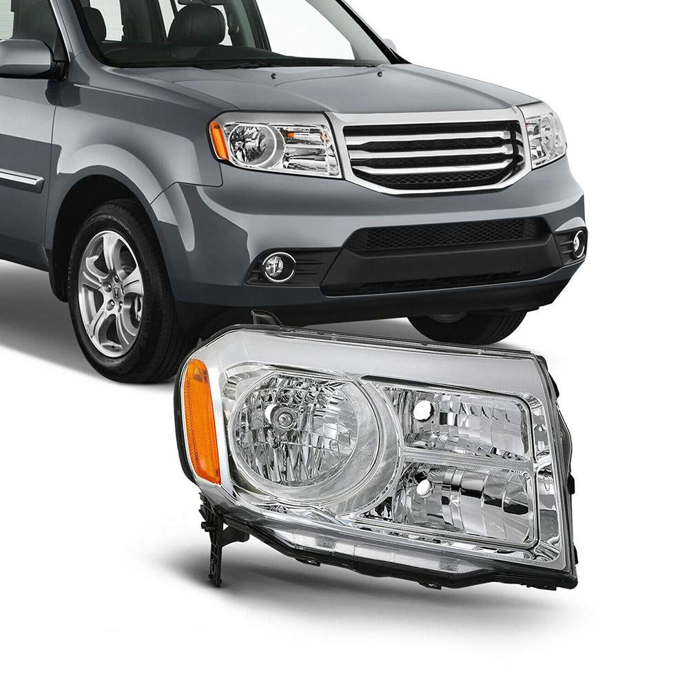 2012-2015 Halogen Chrome Headlight Replacement - Right Passenger Side for Safe Night Driving | Compatible with [Car Models] | Durable & Bright Lighting for Highway and City Commutes