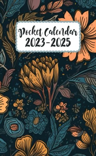 2023-2025 Floral Pocket Planner - 2.5 Year Monthly Calendar from July 2023 to December 2025 | Appointment Organizer, Birthday Tracker, Contact List & Password Keeper | Perfect for Purse, Travel & Daily Planning