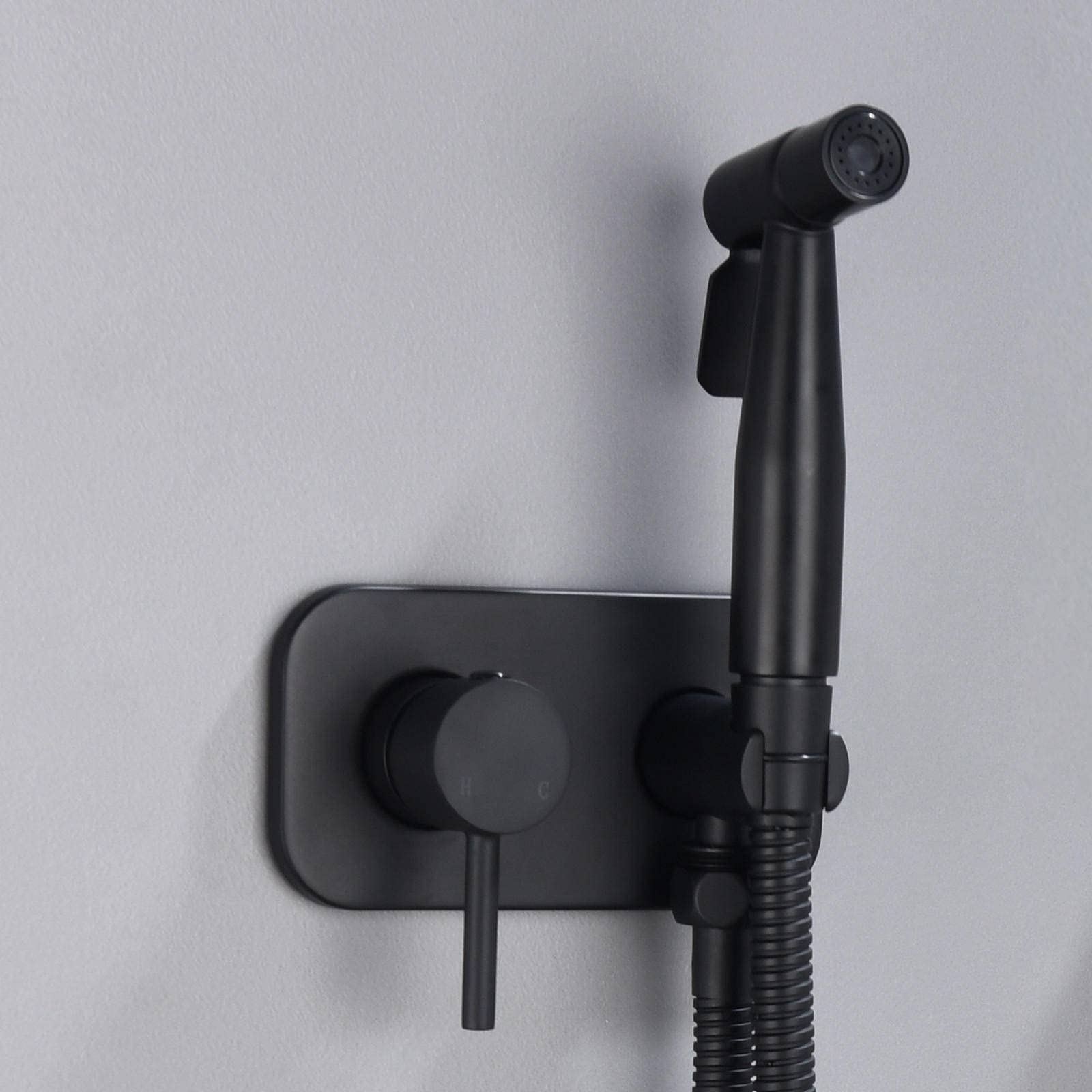 Hot & Cold Handheld Bidet Sprayer Kit - Adjustable Temperature Toilet Sprayer for Personal Hygiene (Black) | Perfect for Bathroom Cleaning, Postpartum Care & Eco-Friendly Toilet Paper Replacement