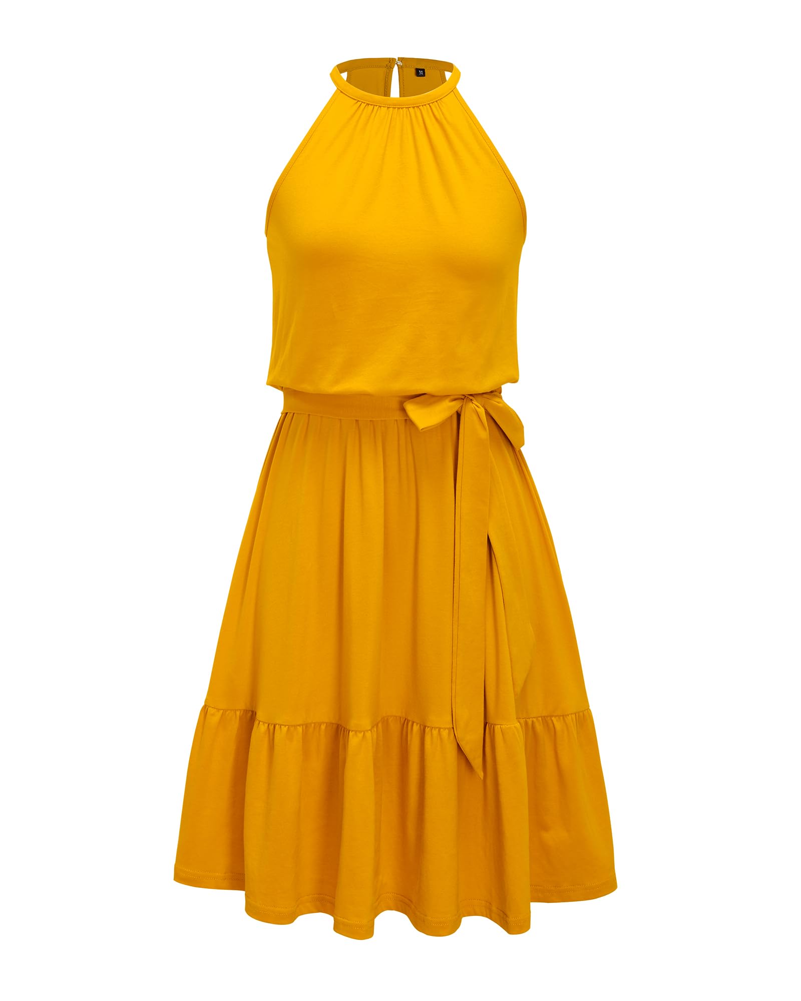 Newshows Women's 2025 Summer Halter Sundress with Pockets - Casual Beach Dress, Wedding Guest Dress & Vacation Dress - Perfect for Pool Parties, Tropical Getaways and Summer Weddings