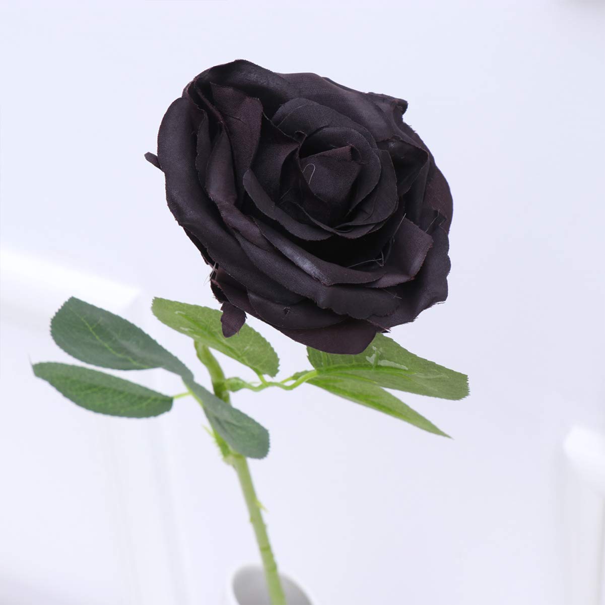 ARTIBETTER Black Silk Rose Branches - Real Looking Fake Roses Bouquet with Artificial Leaves for Wedding, Party, Home Decor | Elegant Floral Centerpiece for Tables, Events & Gifts