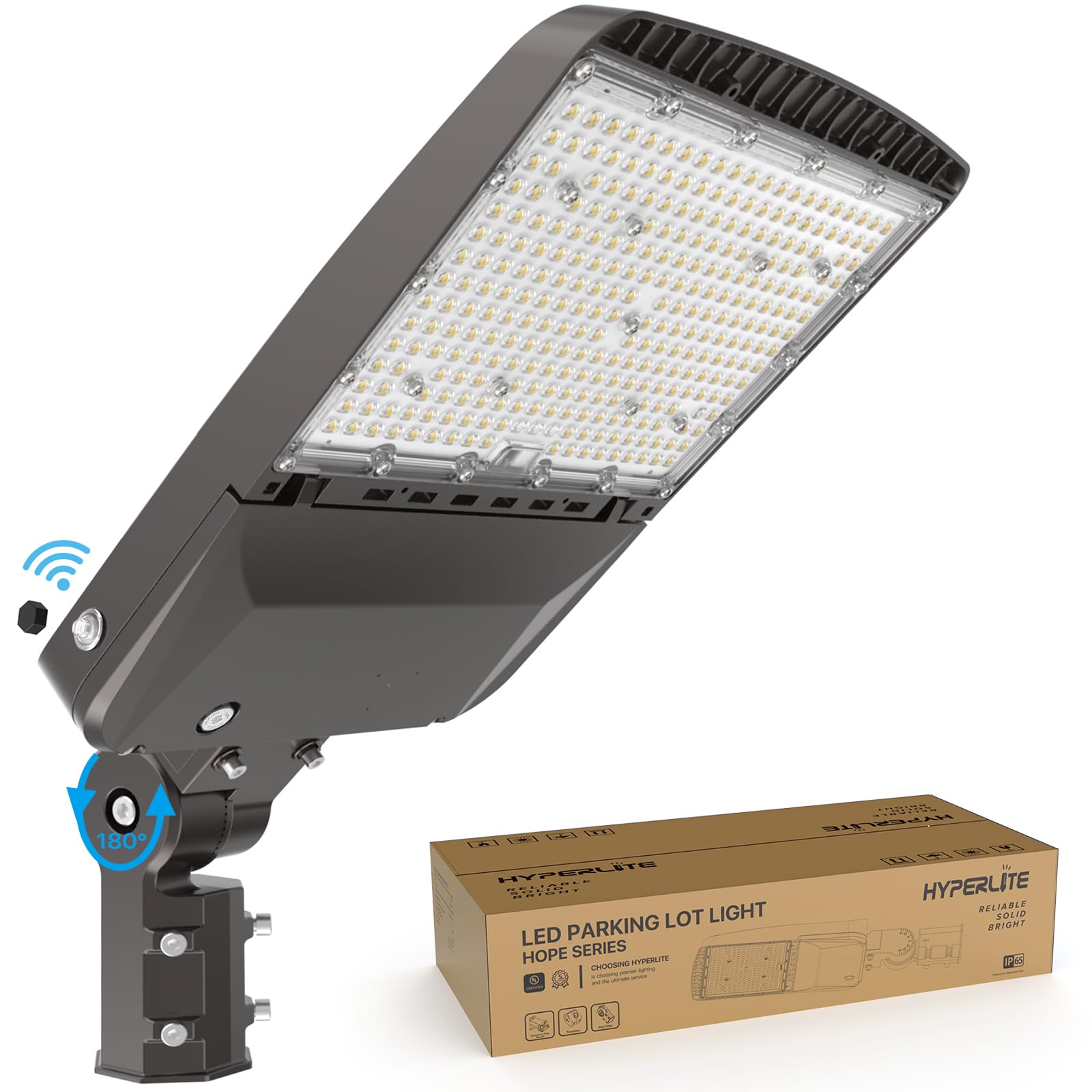 HYPERLITE 200W LED Parking Lot Lights with Dusk to Dawn Photocell - 5000K 30,000LM Commercial Outdoor Lighting - UL Certified IP65 Waterproof LED Pole Lights with Adjustable Slip Fitter Mounting - Ideal for Parking Lots, Gas Stations, Warehouses & Industrial Areas