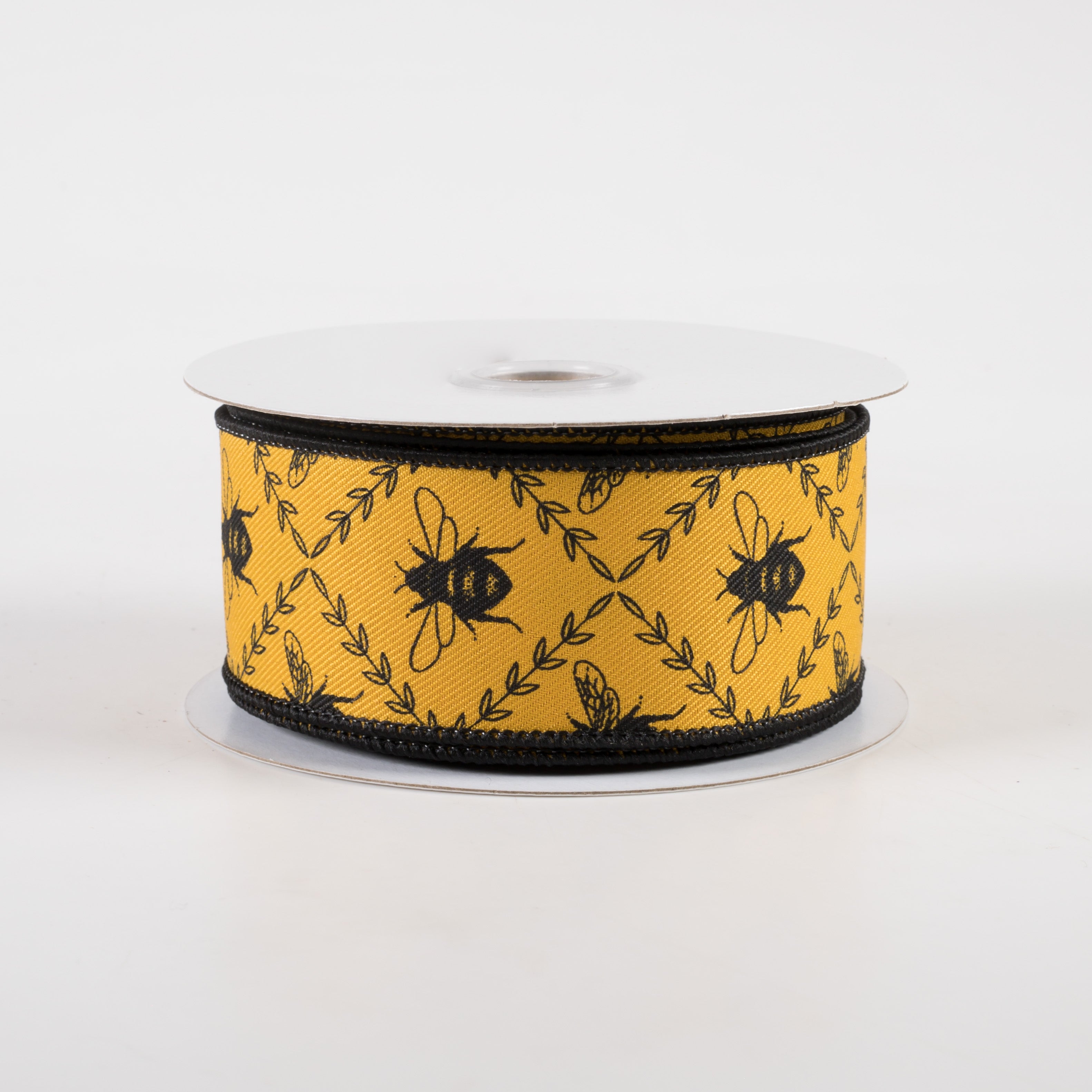 1.5 Inch Honey Bee Trellis Ribbon - Dark Yellow Grosgrain Ribbon (10 Yards) for DIY Crafts, Gift Wrapping, Wedding Decorations & Home Decor