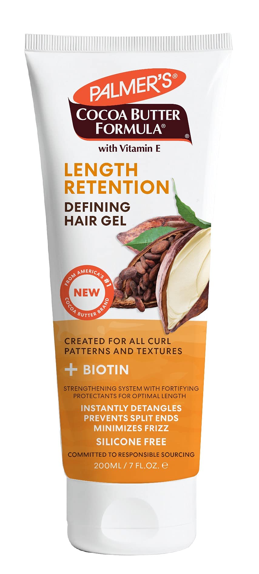 Palmers Cocoa Butter Length Retention Defining Hair Gel - 7 oz (200ml) Pack of 2 - Moisturizing Styling Gel for Natural Hair, Curls & Braids - Perfect for Daily Hair Care & Protective Styles