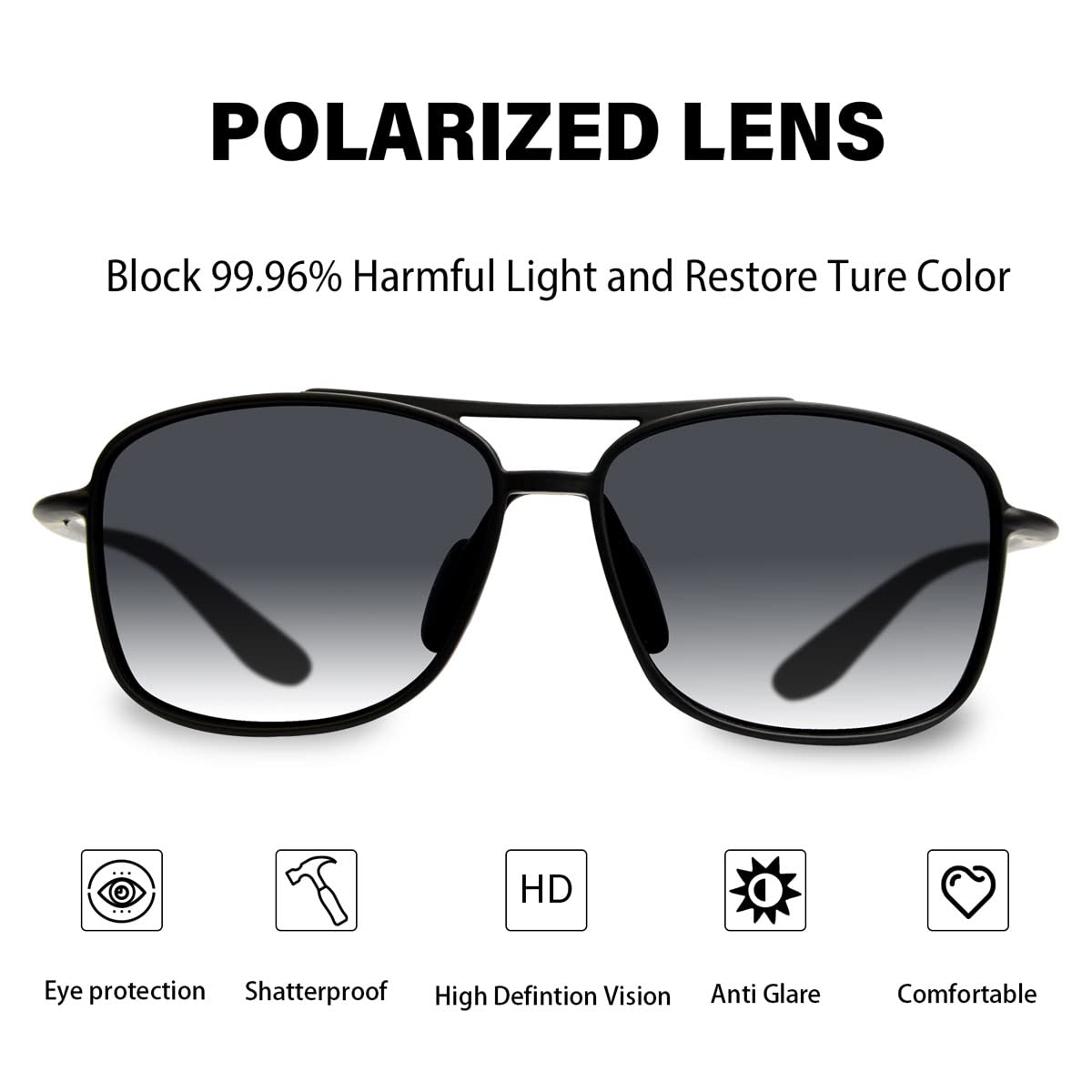 RAY&CI Polarized Aviator Sunglasses for Men & Women - UV Protection, Lightweight & Stylish - Perfect for Driving, Travel & Outdoor Activities RC-SR004