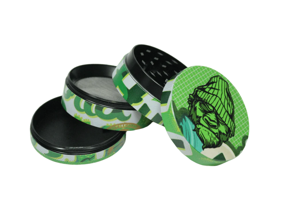 Premium Gorilla Hybrid Grinder 55mm - 4 Piece Herb Grinder with Pollen Catcher | Durable Zinc Alloy Construction for Smooth Grinding | Perfect for Herbs, Spices & Tobacco | Ideal for Home Use, Travel & Outdoor Activities