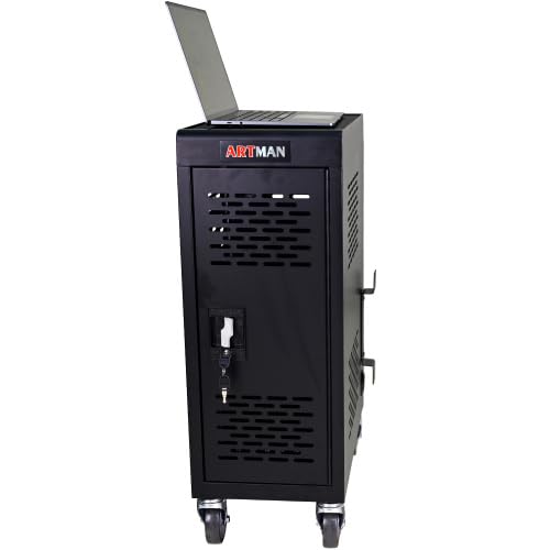 16-Slot Charging Cart for Laptops & Tablets - Universal Mobile Device Charging Station with Cord Management - Fits iPad, Chromebooks & Devices Up to 16.3