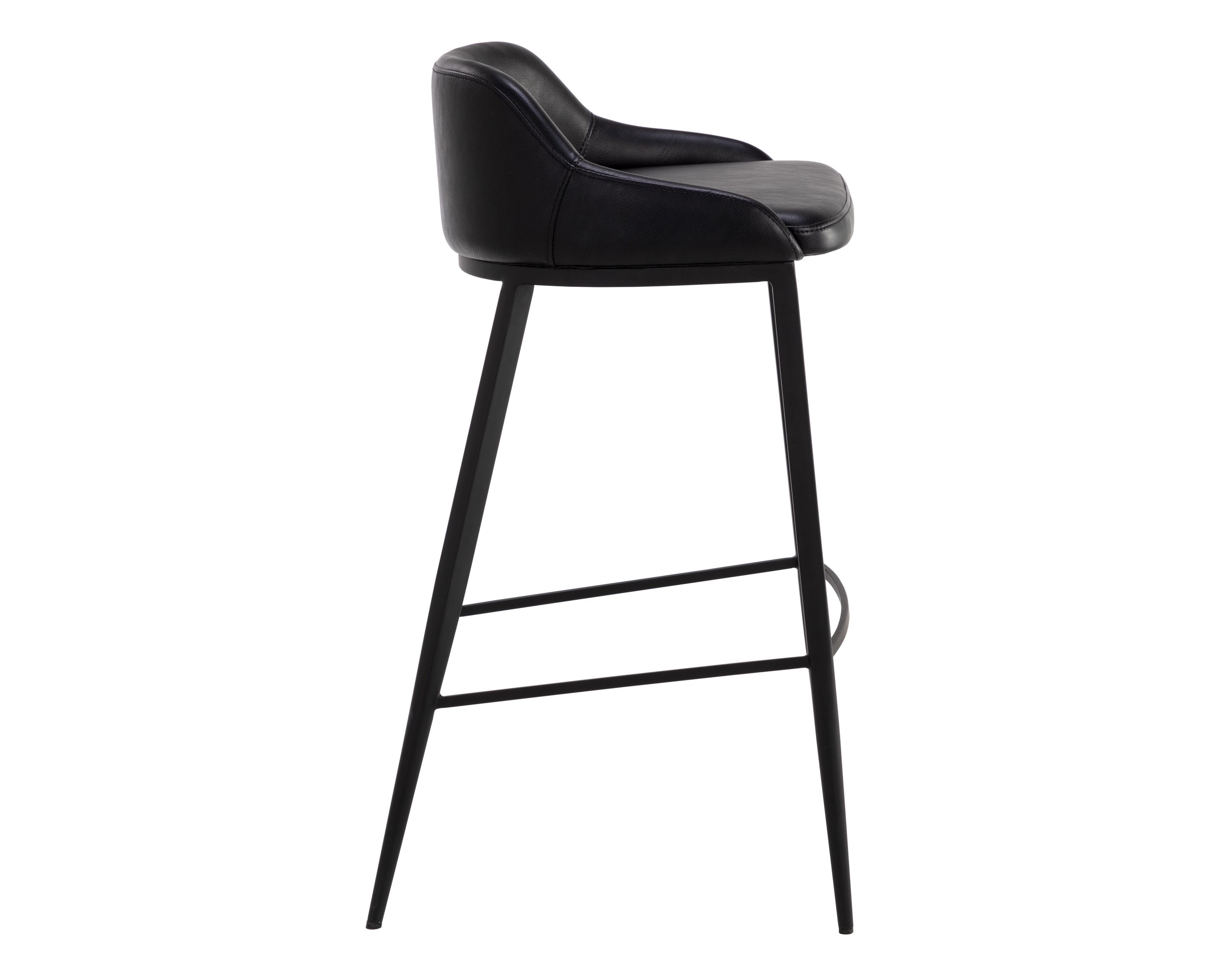 Astra Barstool - Nightfall Black Bar Stool with Metal Base | Modern Kitchen & Bar Counter Stool for Home & Restaurant Use | Sunpan Furniture 110448