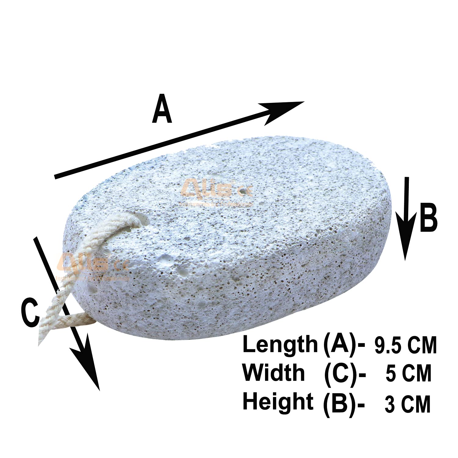Natural Lava Pumice Stone for Dead Skin Removal – Callus & Corn Remover for Feet, Heels, Elbows & Hands – Exfoliating Pedicure Tool for Men & Women – Dry Skin Scrubber for Soft & Healthy Feet – Perfect for Home Spa, Pedicure & Foot Care Routine – Pack of 1 (White Round Shape)