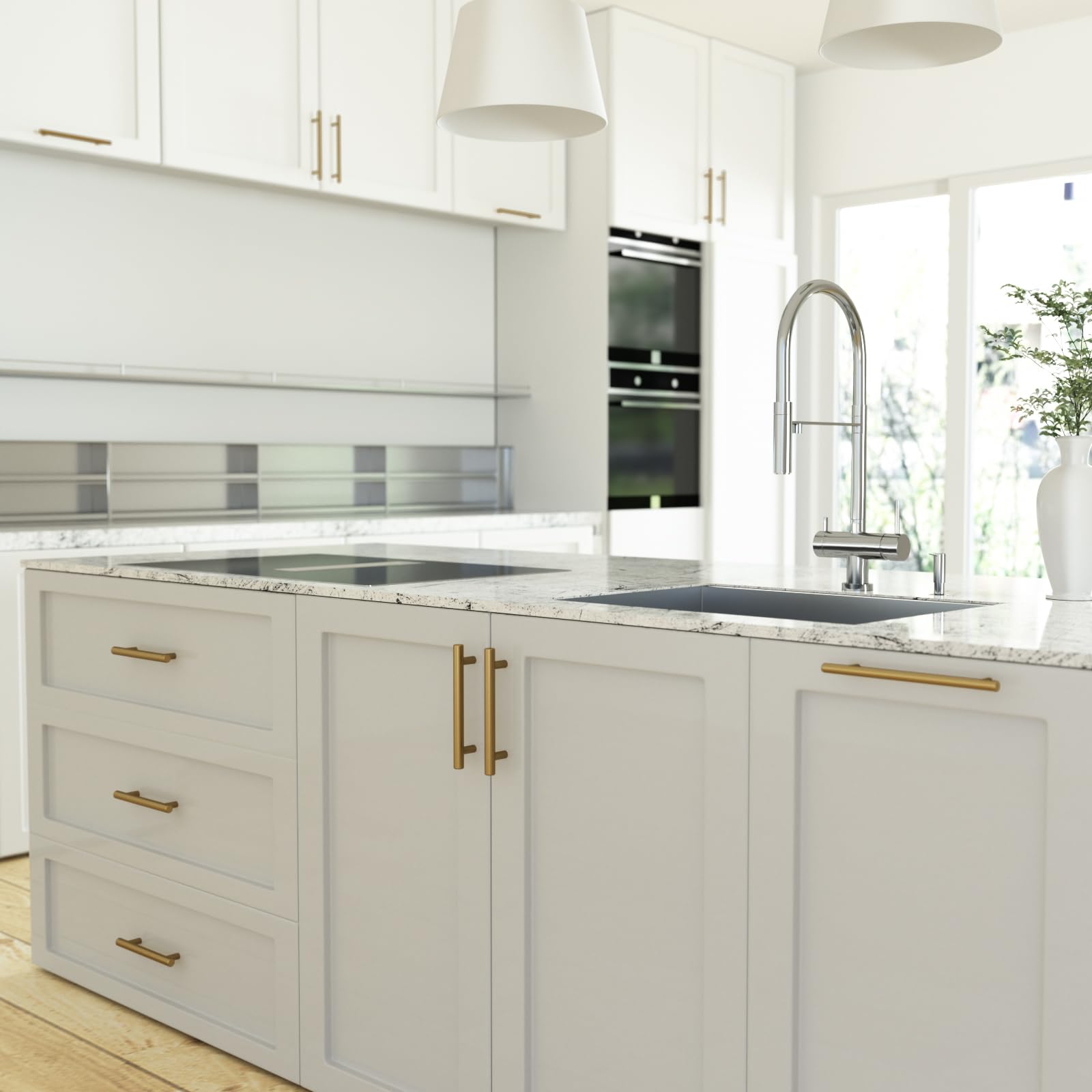 Brushed Gold Cabinet Handles 40 Pack - 3