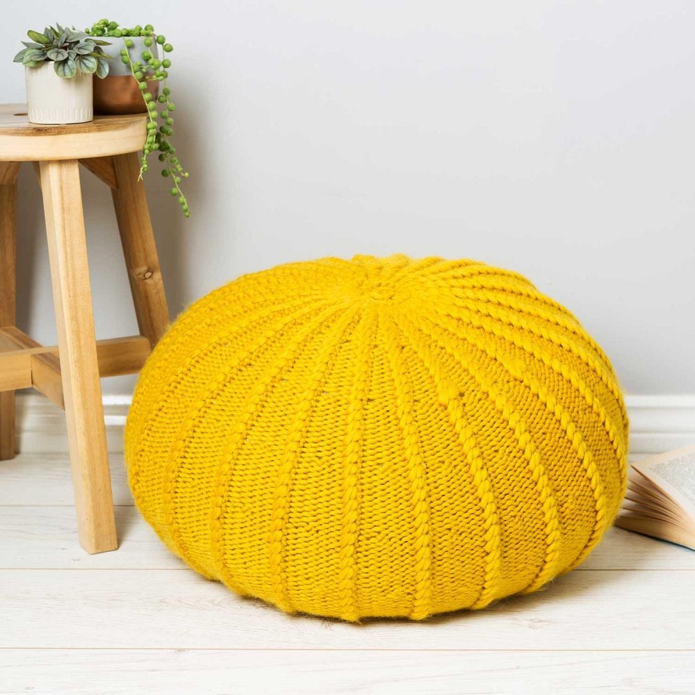 Briar Rib Floor Cushion Knitting Kit - DIY Knitting Project for Home Decor, Cozy Living Room & Bedroom Pillow Making - Perfect Gift for Knitters & Craft Lovers