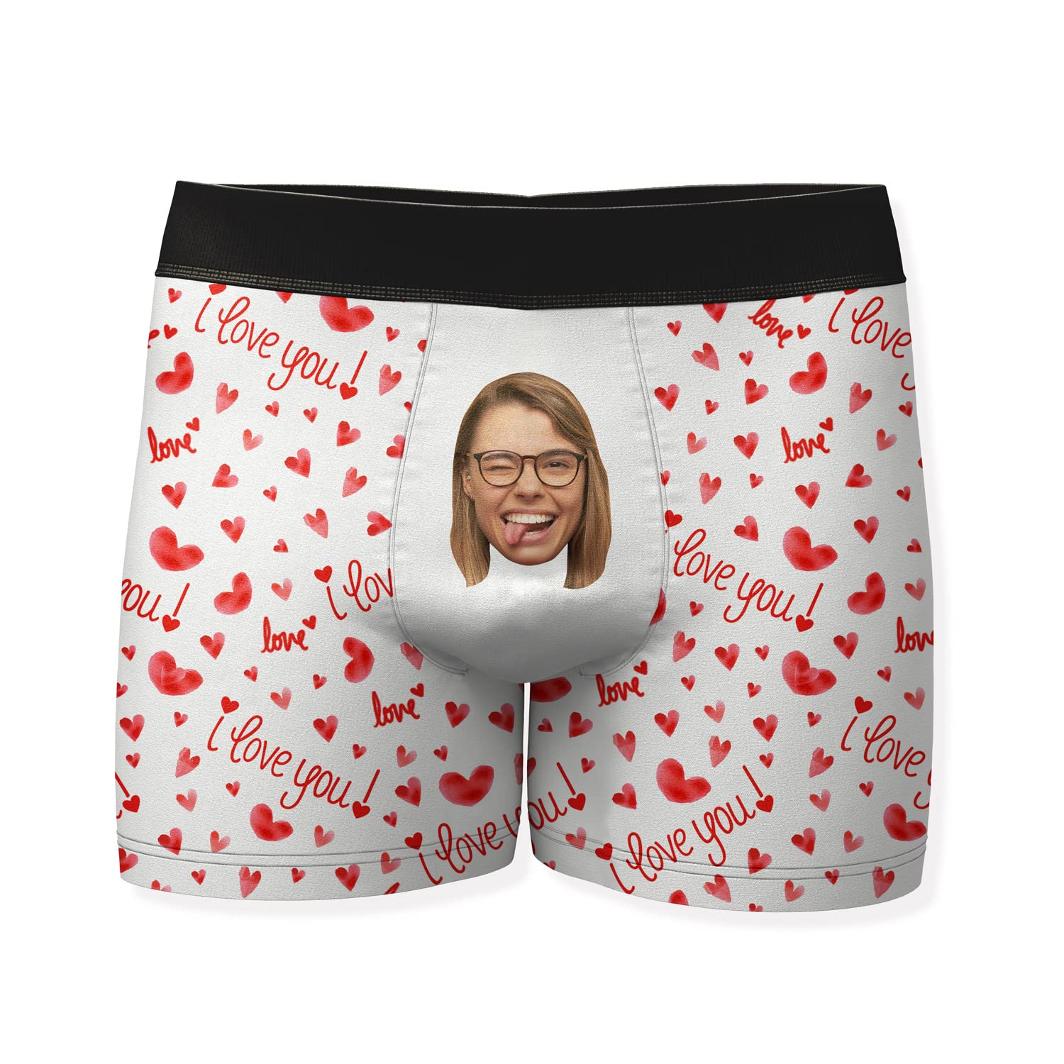 Custom Photo Boxer Shorts for Men - Personalized 'I Love You' Underwear | Funny Valentine's Gift for Him | Upload Your Own Design | Perfect for Anniversaries, Birthdays & Romantic Surprises