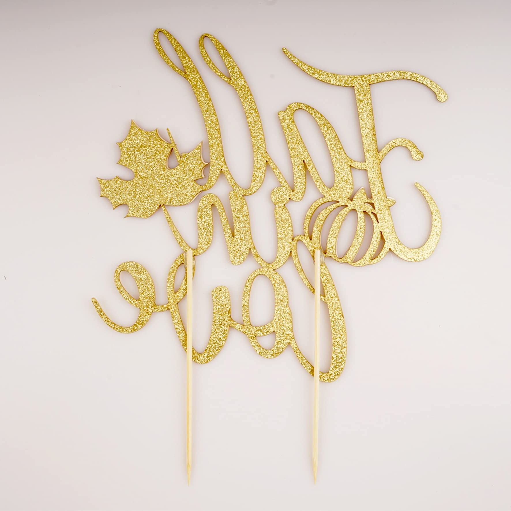 Fall in Love Cake Topper - Autumn Themed Wedding Cake Decorations for Engagement, Anniversary & Bridal Shower Parties | Perfect for Fall Weddings, Pumpkin Spice Celebrations & Cozy Seasonal Events