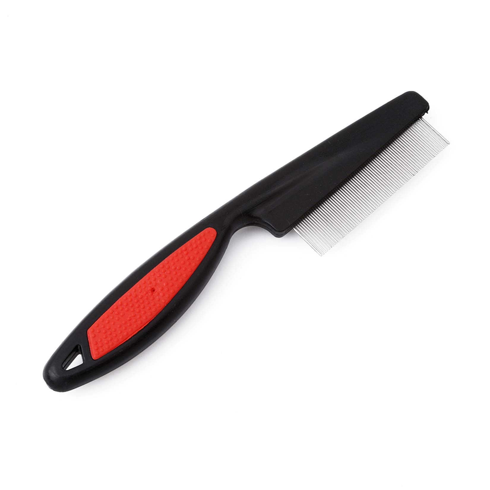 Pet Flea Comb - Dense Tooth Grooming Tool for Dogs & Cats - Red