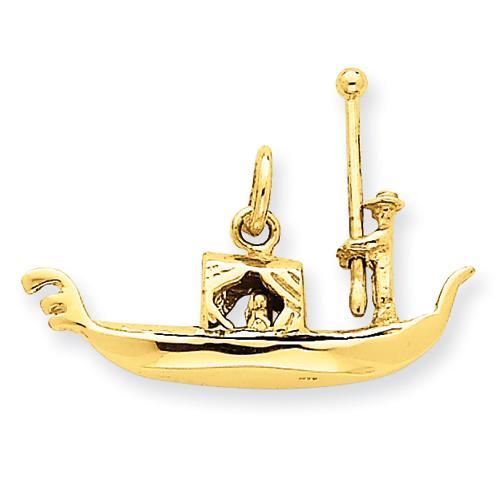 14K Yellow Gold Gondola Charm Pendant - Elegant Italian-Inspired Jewelry for Necklaces & Bracelets - Perfect for Travel Lovers & Venice Souvenirs