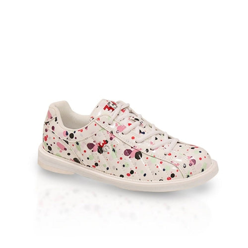 3G Kicks Women's Splash White Multi Bowling Shoes - Lightweight & Comfortable for League Play & Casual Bowling - Perfect for Bowling Enthusiasts & Beginners