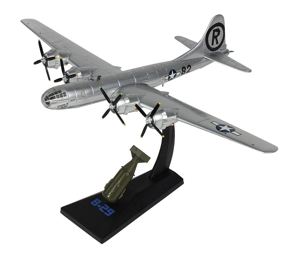 1/144 Scale B-29 Superfortress Enola Gay Diecast Model with 1/60 Scale Little Boy - WWII Aircraft Collectible for History Buffs & Display