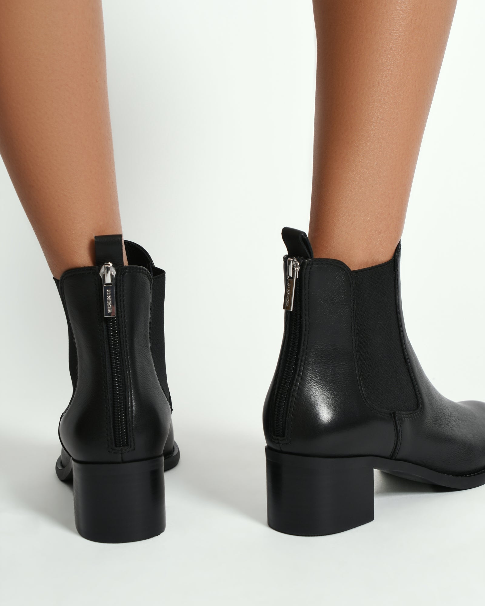 Lucas Black Leather Mid Ankle Boots for Women - Stylish & Comfortable Footwear for Casual Outings, Work & Everyday Wear