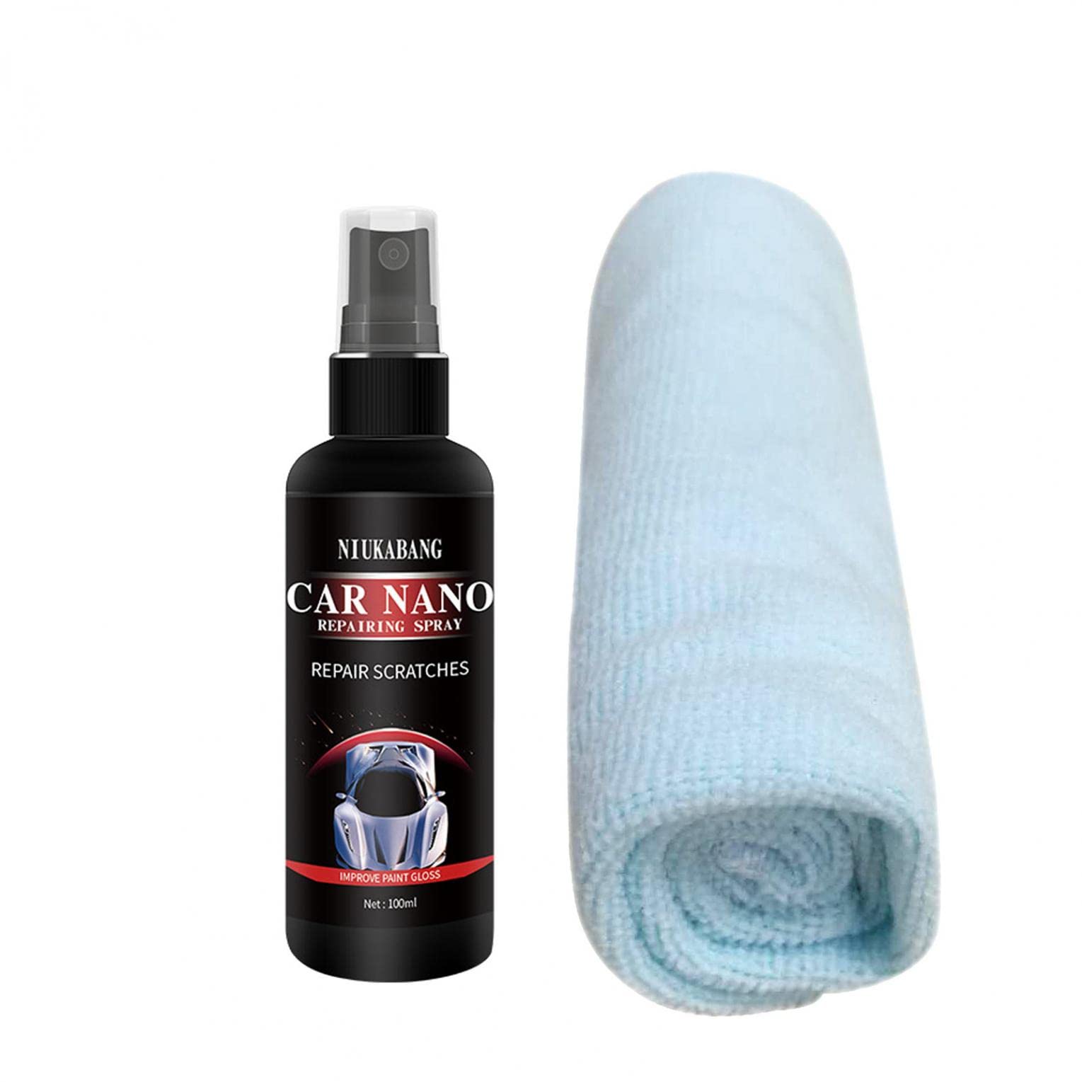 2022 New Car Scratch Repair Nano Spray with Towel - Fast Scratch Remover Polish for Car Paint & Lights - Nano Coating Polishing Spray (100ML) - Perfect for DIY Auto Detailing & Quick Scratch Fixes