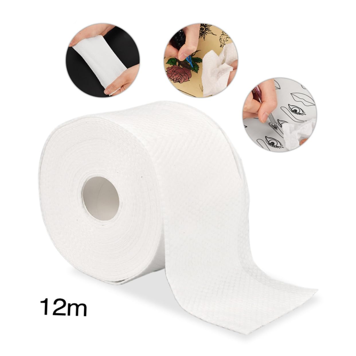 Healeved 9m Roll Thick Non-Woven Cleaning Wipes | Double Grid Cotton Disposable Towels | Skin-Friendly Makeup Remover & Beauty Wipes | Perfect for Home, Salon & Travel Use