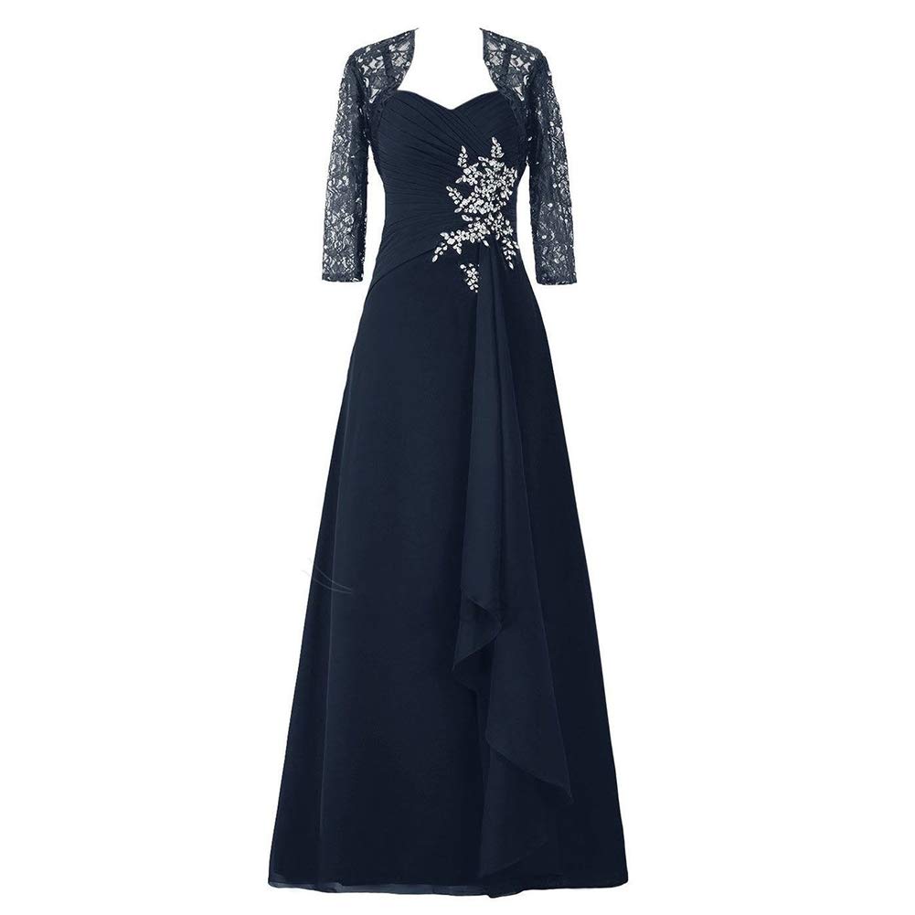 Elegant Chiffon Crystal Lace Jacket Mother of The Bride Dress - Perfect for Weddings, Formal Events & Special Occasions