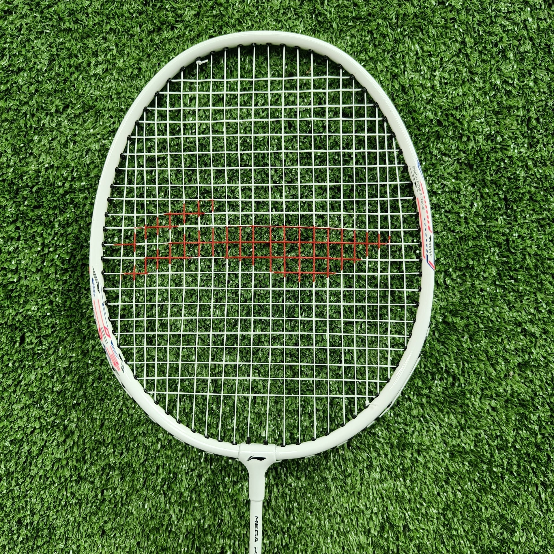 Li Ning Mega Power 7 Prestrung Badminton Racket - Professional Carbon Fiber Shuttlecock Racket for Smash & Control | Perfect for Tournaments & Training | Made in China