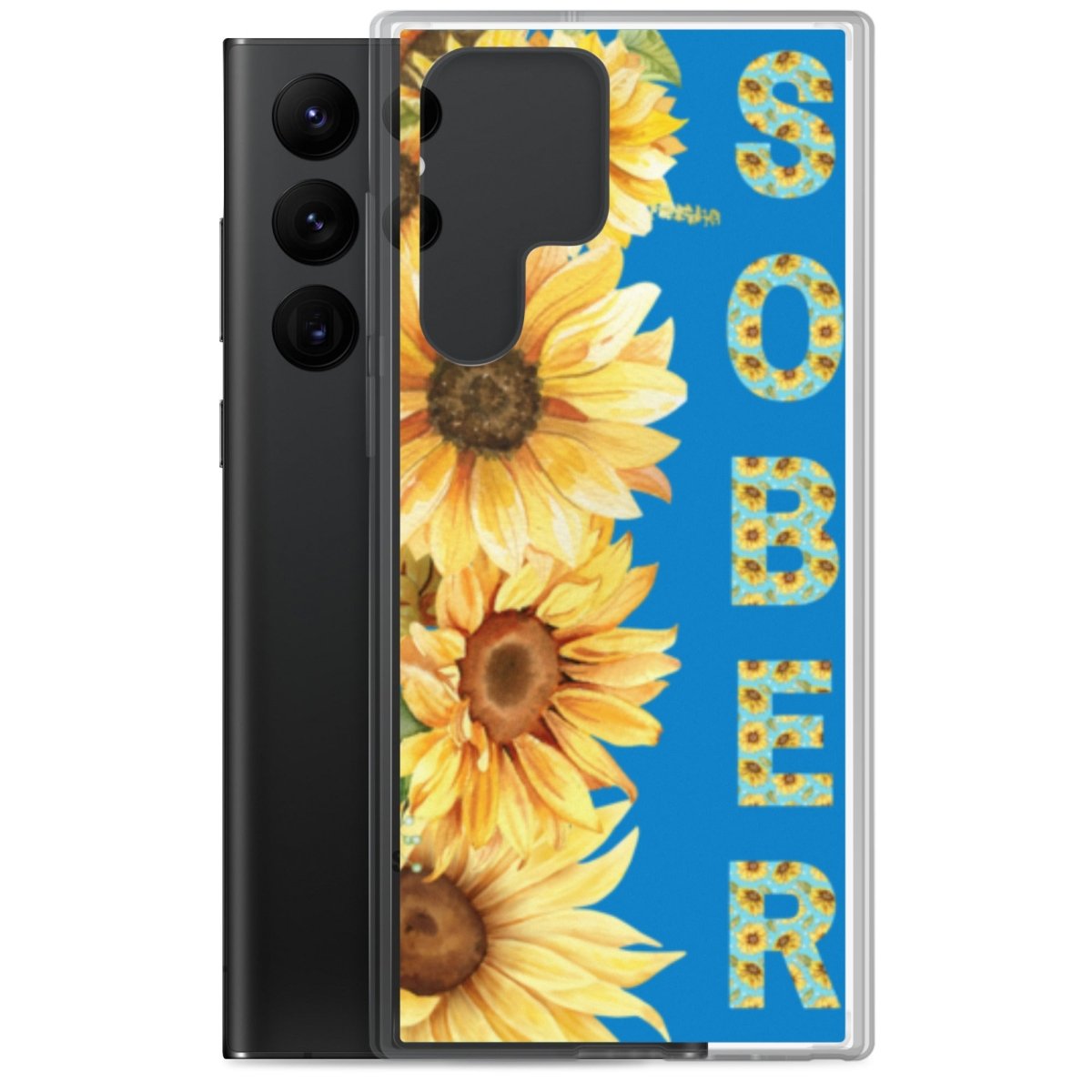 SOBER Sunflower Samsung Phone Case - Elegant Chinoiserie Floral Design Clear Protective Cover for Galaxy S21/S22/S23 - Perfect for Daily Use & Gift Giving
