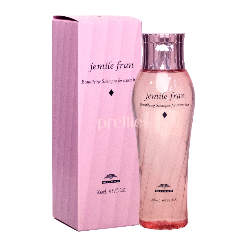 Milbon Jemile Fran Shampoo 200ml - Hydrating & Repairing Hair Care for Damaged Hair (Pink) | Salon-Quality Treatment for Color-Treated & Dry Hair at Home