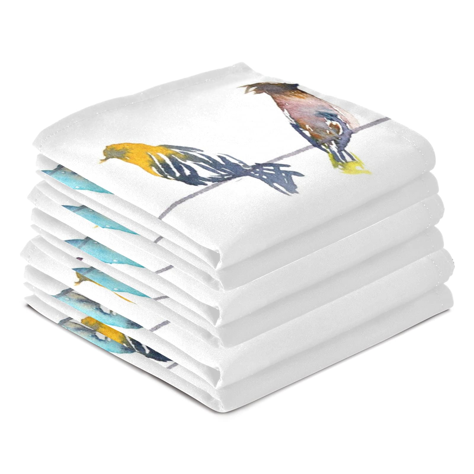 Premium Naanle Watercolor Bird Kitchen Towels - 4 Pack Reusable, Absorbent & Fast Drying Dish Cloths (28x18 in) - Perfect for Home Kitchen, Tea Towels, Bar Towels & Cleaning Tasks