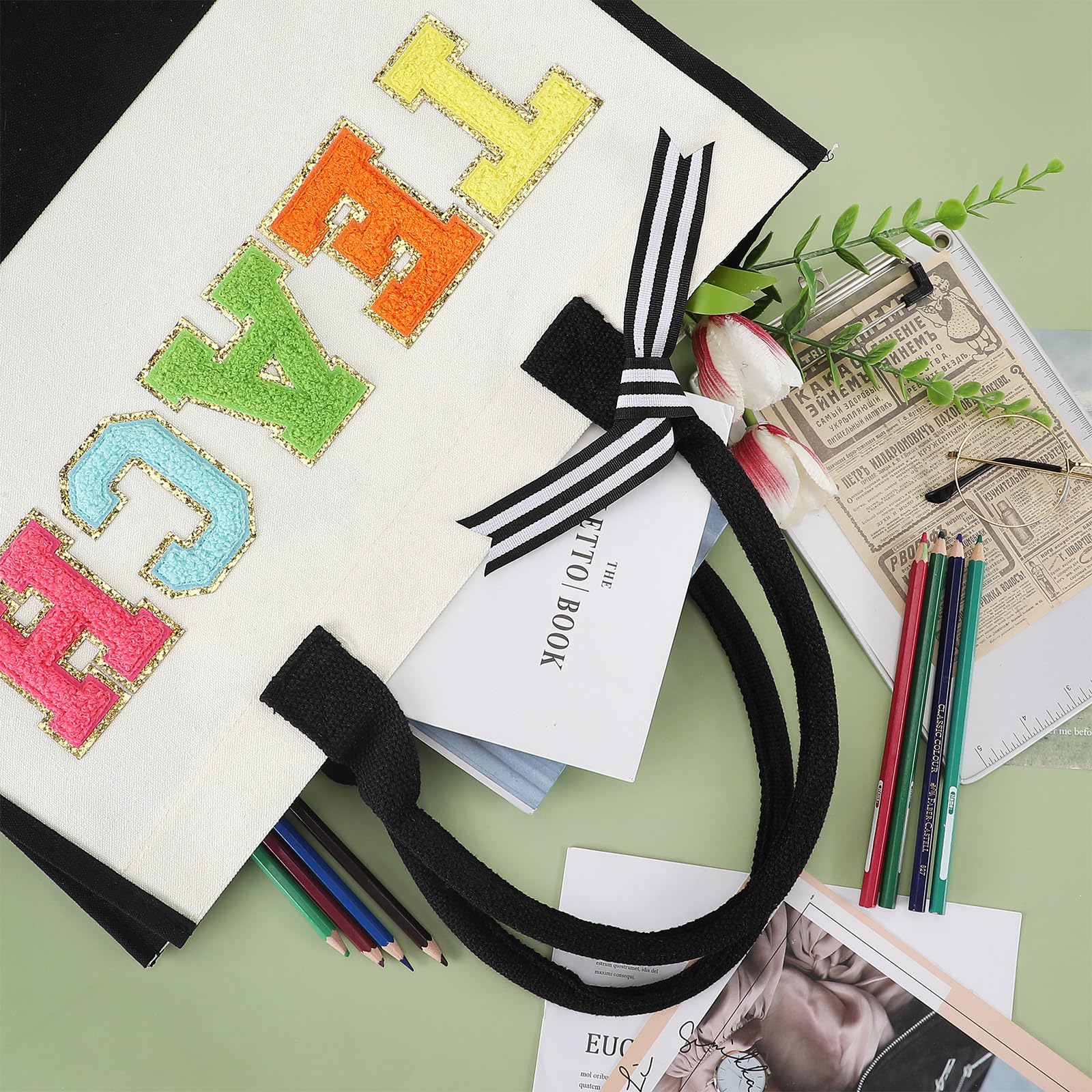 Panelee 2-Pack Teacher Appreciation Gifts - Graduation Thank You Present from Students - Durable Canvas Tote Bag for Women Educators - Perfect for Teacher's Day, End of Year & Classroom Use