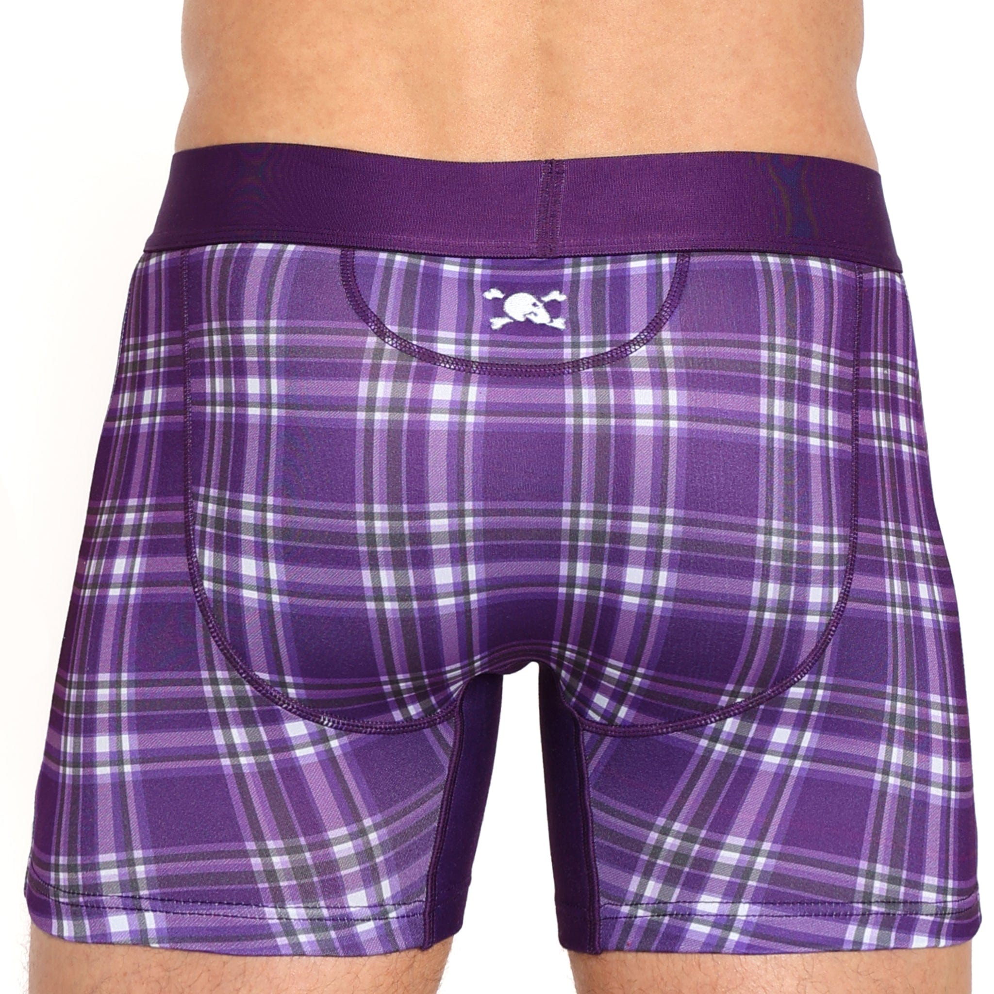 Men's Purple Tartan Plaid Boxer Briefs - Soft Cotton Underwear for Comfort & Style - Perfect for Casual Wear, Workout & Everyday Use