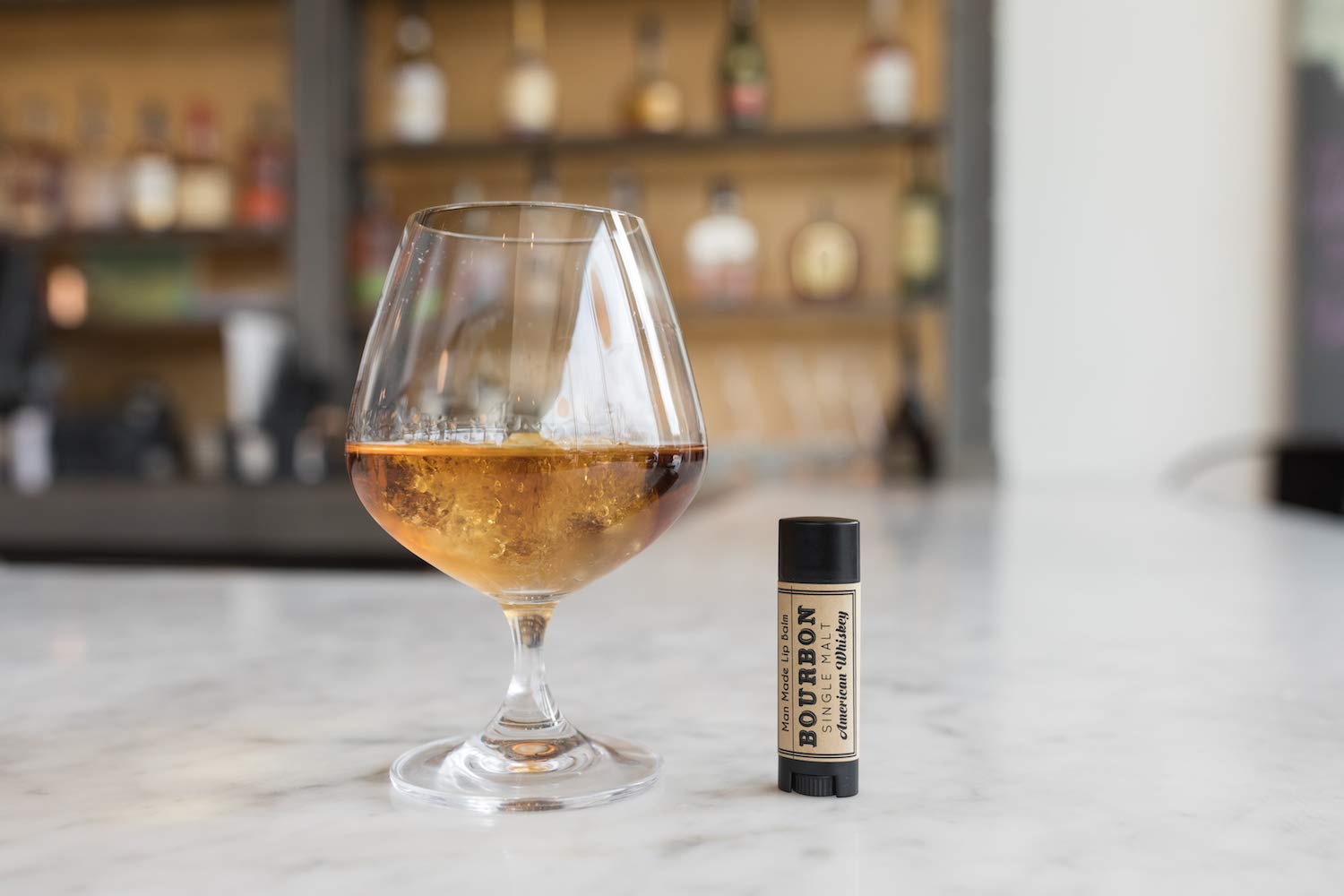 Bourbon Whiskey Flavored Lip Balm for Men - Moisturizing Chapstick with Unique Flavor, Funny Stocking Stuffer & White Elephant Gag Gift for Adults - Perfect for Dry Lips, Parties and Novelty Gifts