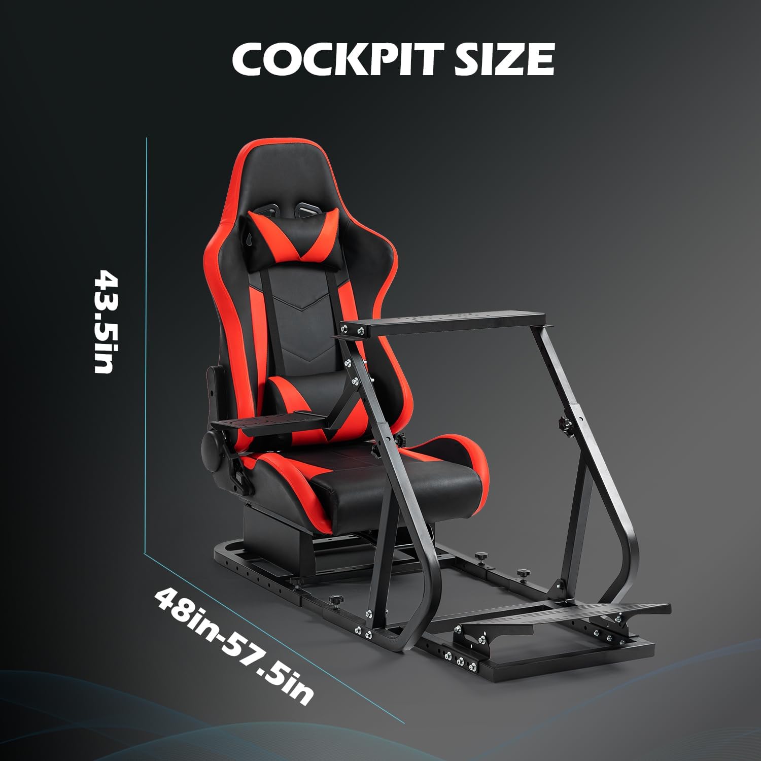 Anman Adjustable Racing Simulator Cockpit with Seat - Compatible with Logitech G29 G920 G923, Thrustmaster T-GT T248 T80 T300, Moza Wheels | Universal Racing Wheel Stand for PC & Console Gaming | Perfect for Home Racing Simulator Setup & Esports Training
