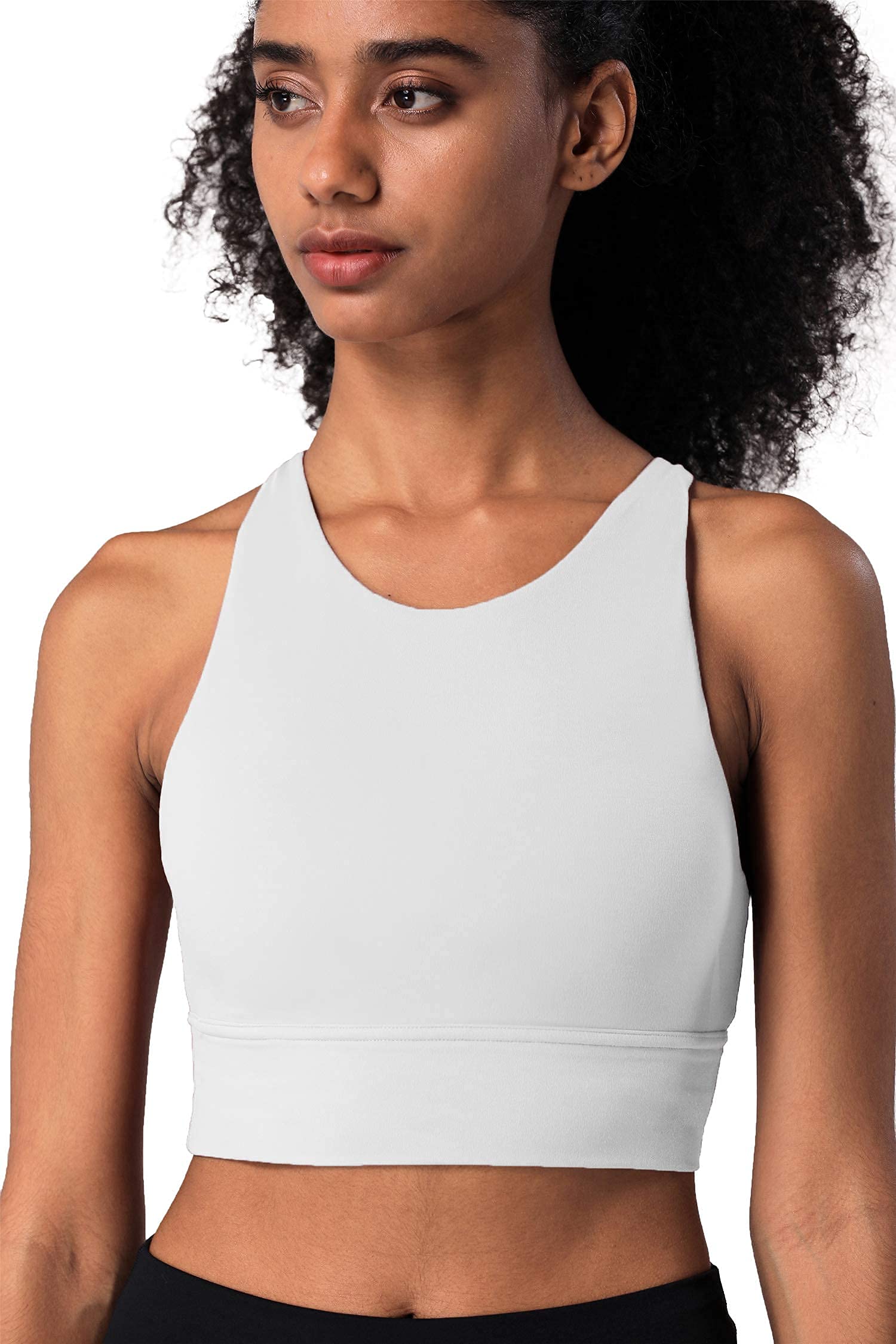 Lemedy Women's Medium Support Sports Bra - Padded Strappy Yoga Tank Top for Workout & Fitness | Gym, Running, Yoga & Activewear