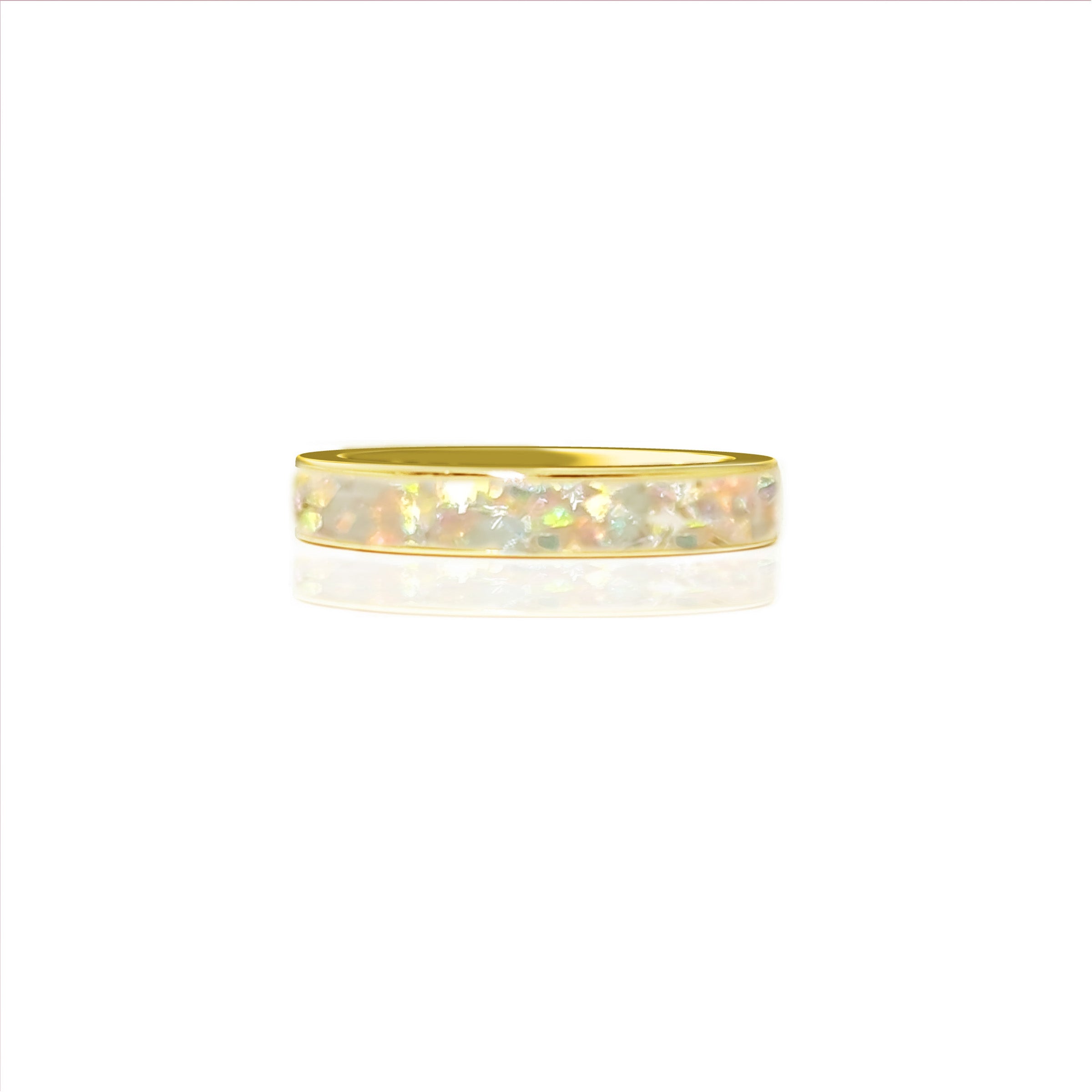 Eternal Bond: 4mm Solid Gold Men's Channel Ashes Ring for Wedding, Anniversary & Special Occasions
