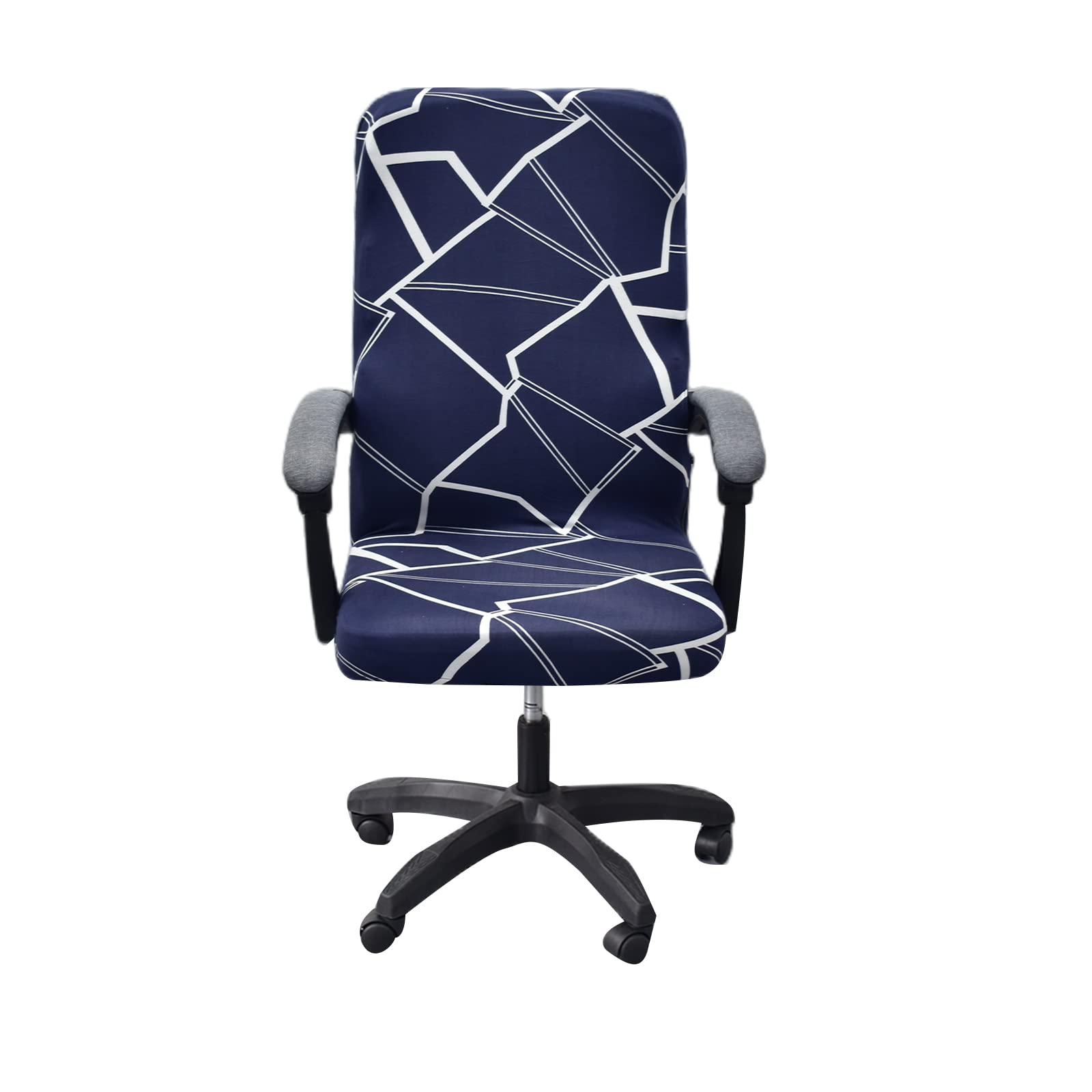 CRFATOP Universal Stretch Office Chair Cover with Durable Zipper - Simplism Style High Back Slipcover for Computer, Desk & Rotating Chairs (Size M, Model A09) - Perfect for Home Office, Gaming & Workspace Protection