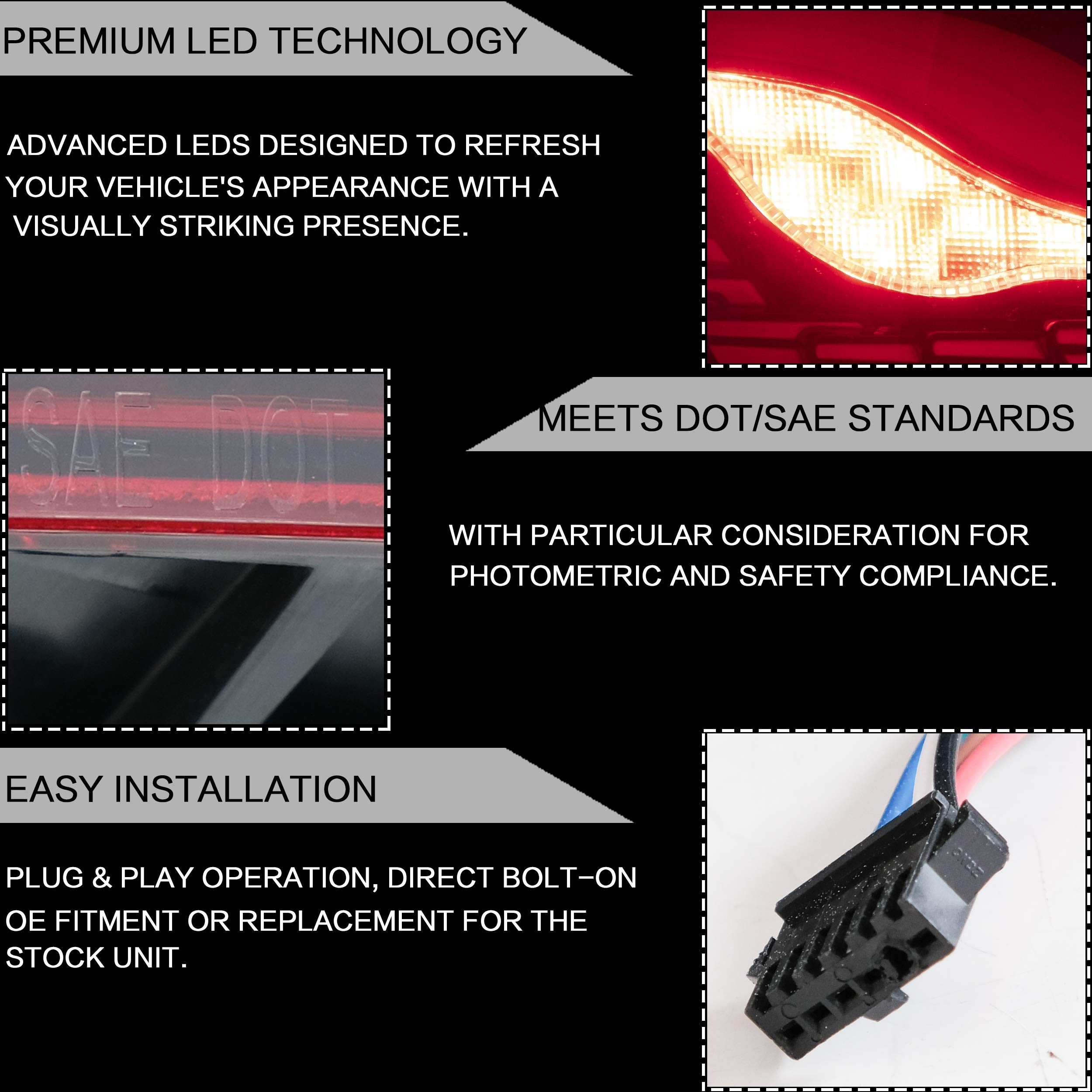 VLAND LED Tail Lights Assembly for Volkswagen Golf 6 (2010-2014) - Red Dragon Scale Design with Dynamic DRL, Sequential Turn Signals & Built-in Fog Lights | Perfect for Car Enthusiasts & Night Driving Safety Upgrades