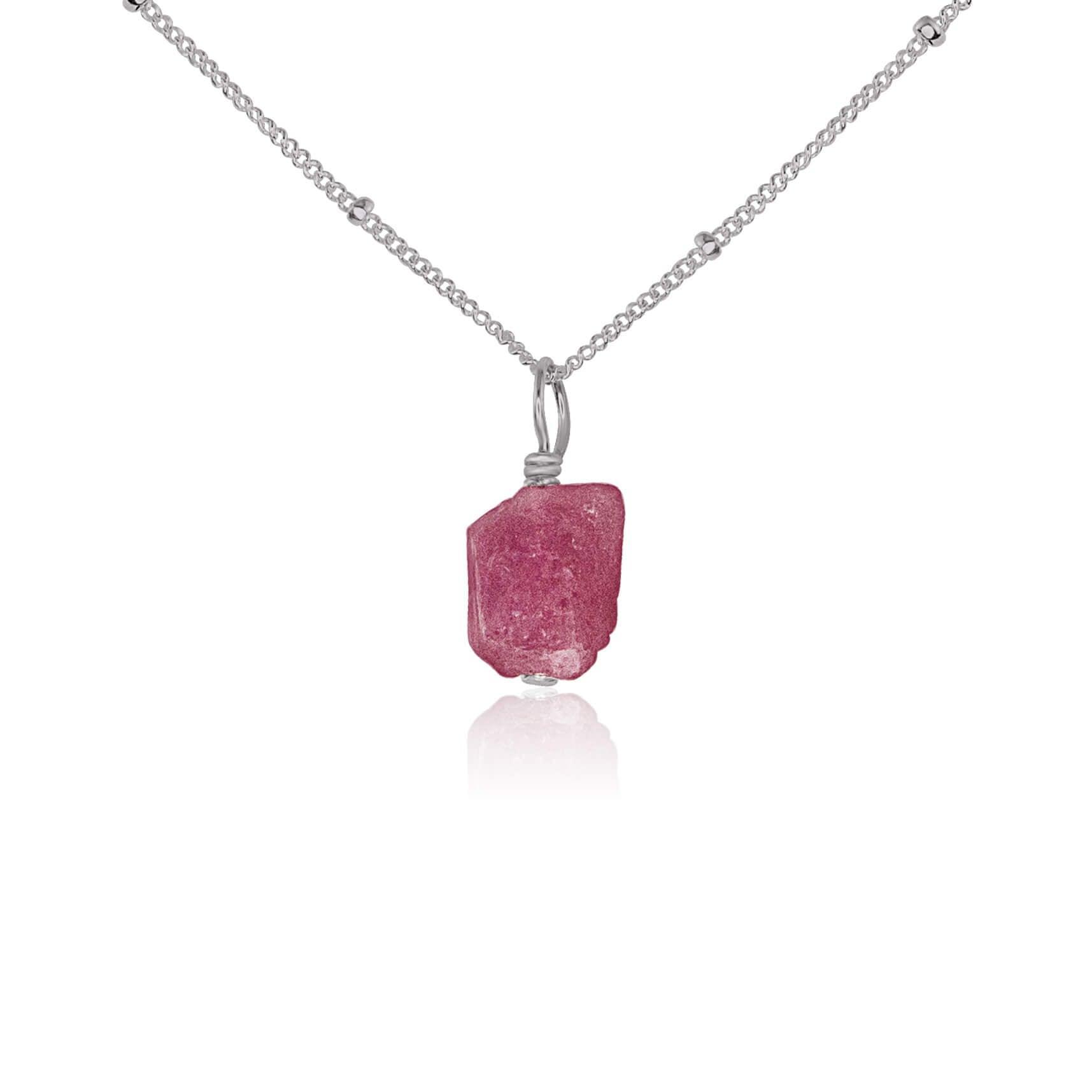 Natural Raw Pink Tourmaline Pendant Necklace - Dainty Gemstone Jewelry for Women, Gift for Her, Perfect for Everyday Wear & Special Occasions