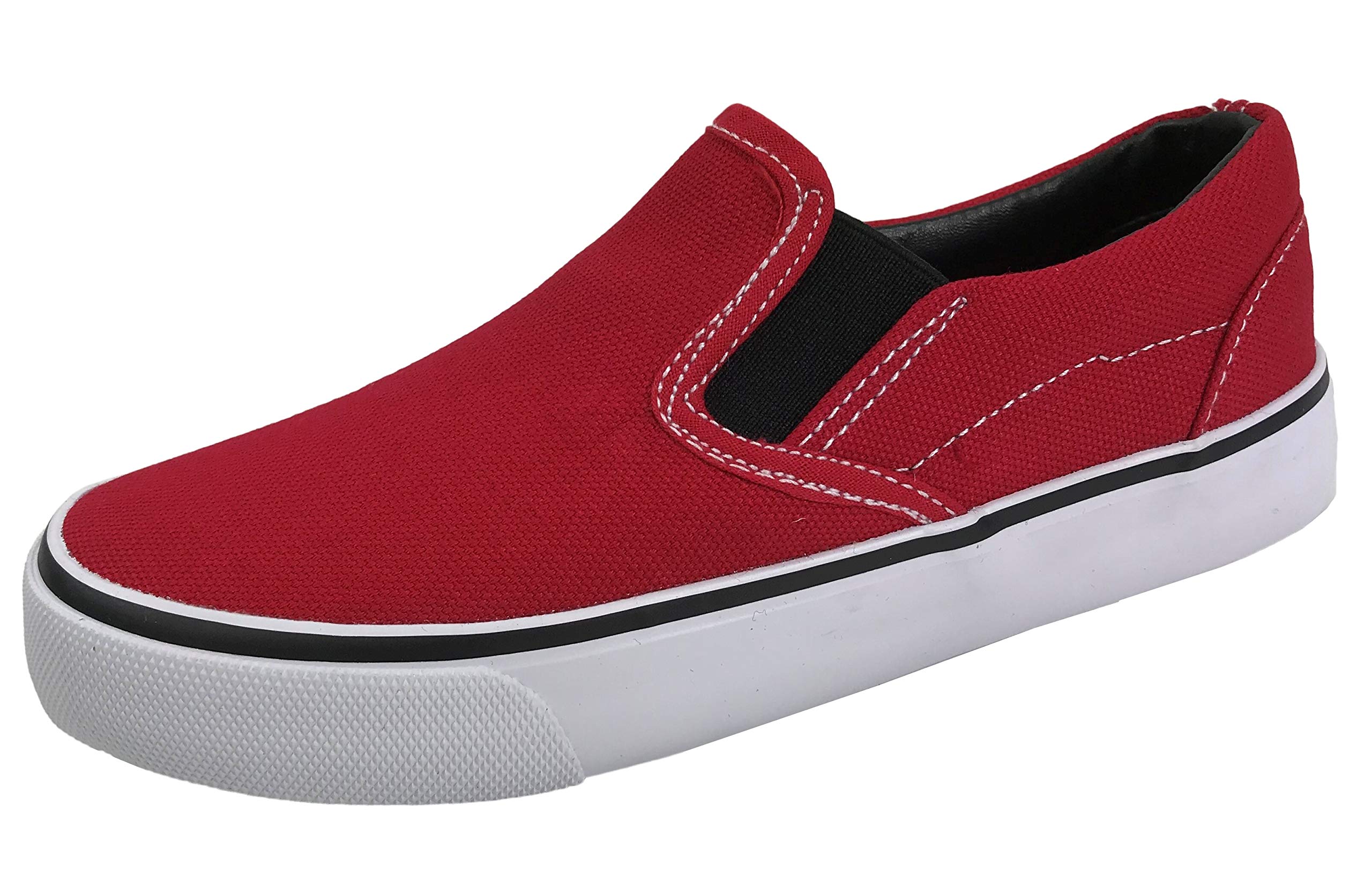 Kids Classic Slip-On Canvas Sneakers - Comfortable Skate Shoes for Boys & Girls - Perfect for School, Skateboarding & Casual Wear