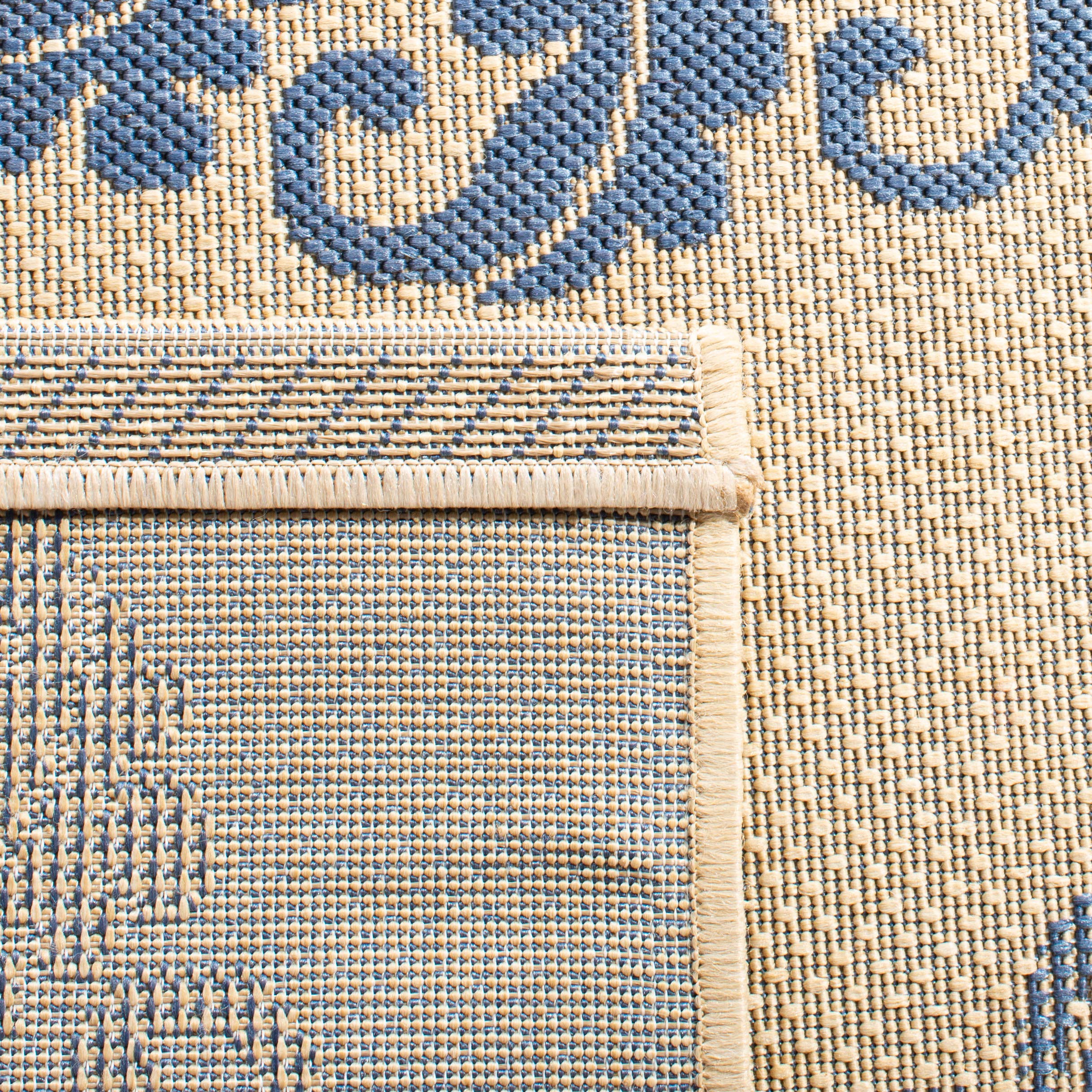 SAFAVIEH Courtyard Collection 9' x 12' Natural Blue Indoor Outdoor Area Rug - Non-Shedding, Washable, Easy Care - Perfect for Patio, Backyard, Mudroom, Living Room & Bedroom (CY2720-3101)