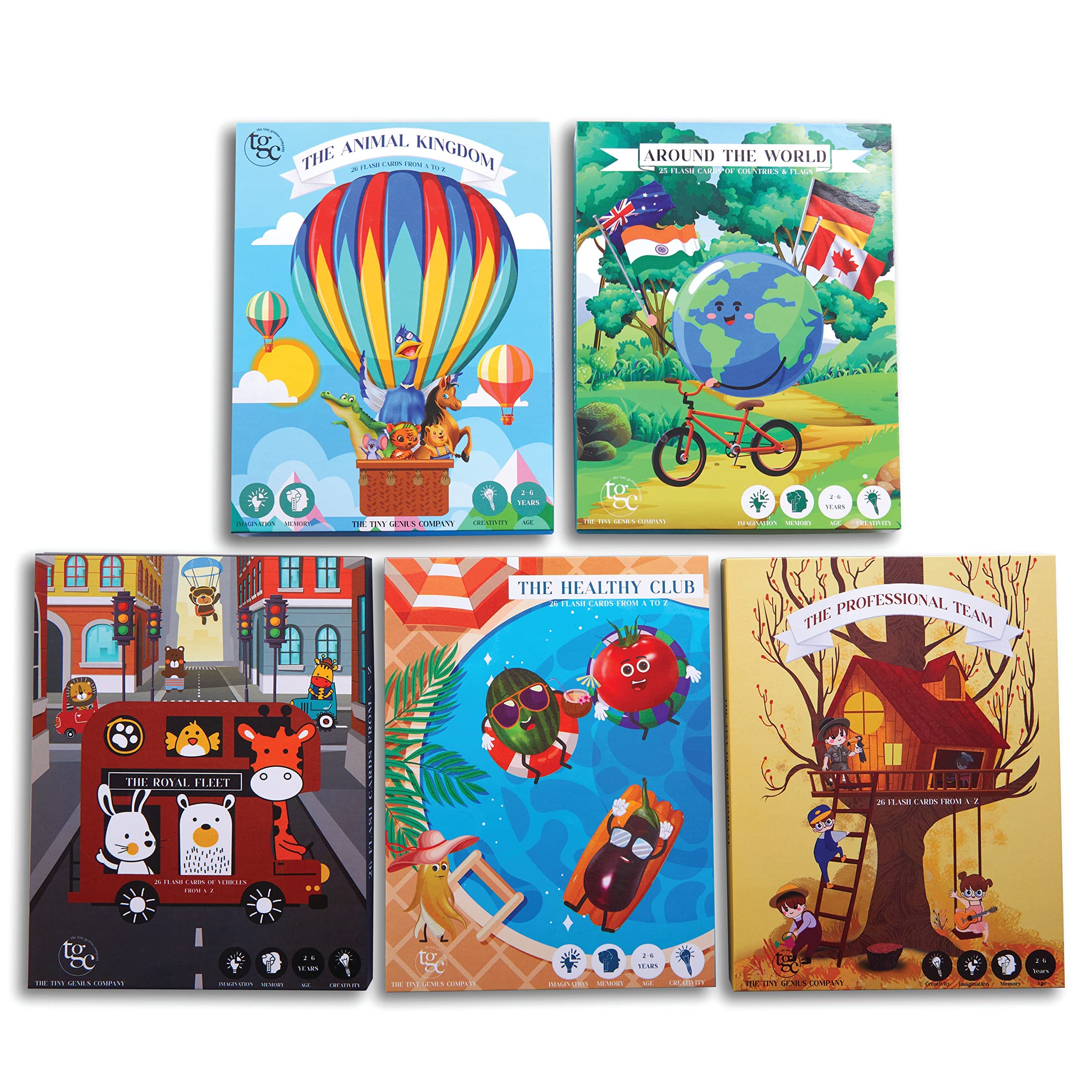 TGC Jumbo ABC Flash Cards for Toddlers 1-6 - 26 Animal Alphabet Cards for Preschool Learning & Home Use