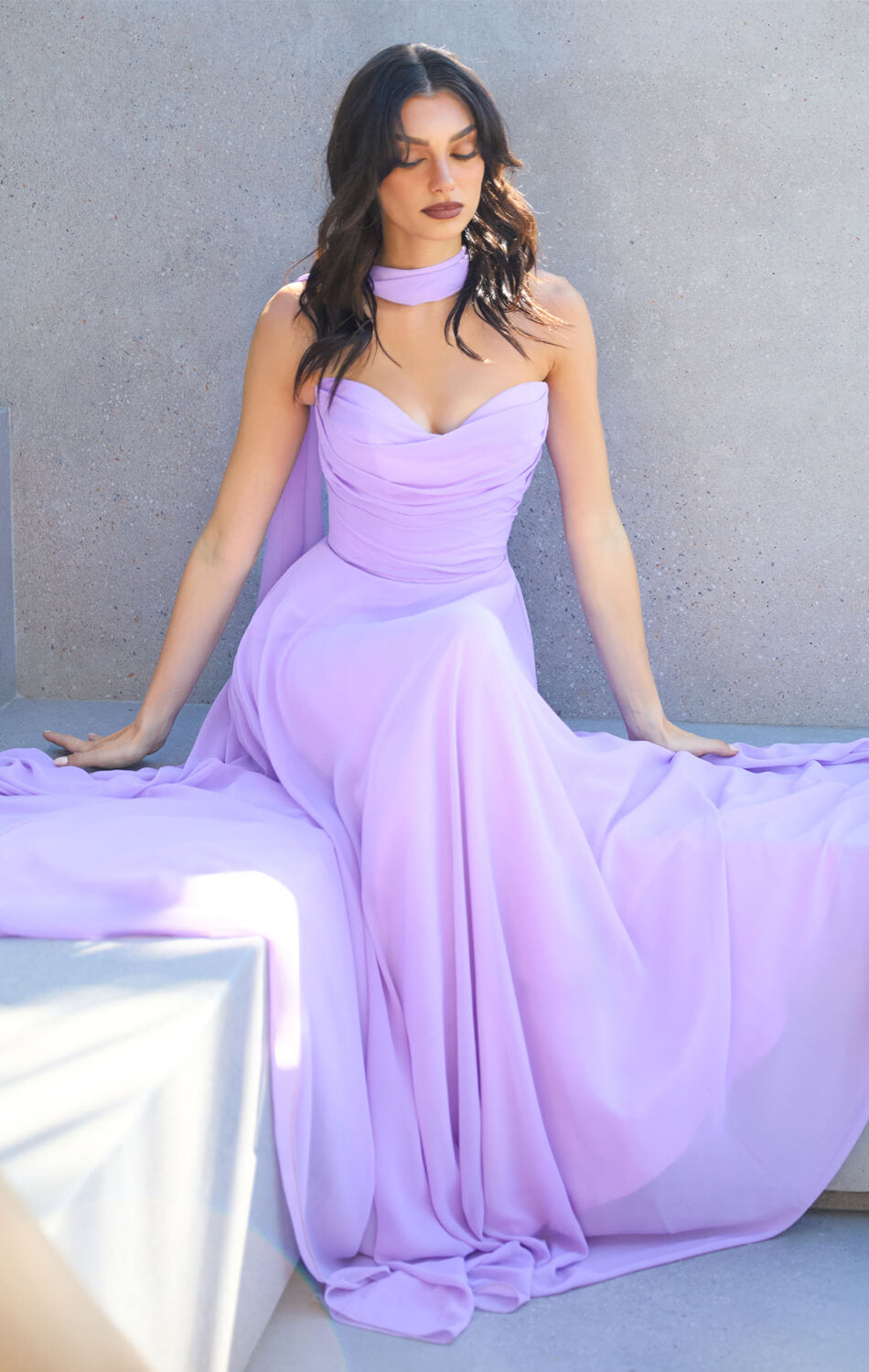 Ella Gown - A-Line Strapless Chiffon Wedding Dress for Brides | Perfect for Beach Weddings, Evening Galas & Formal Events