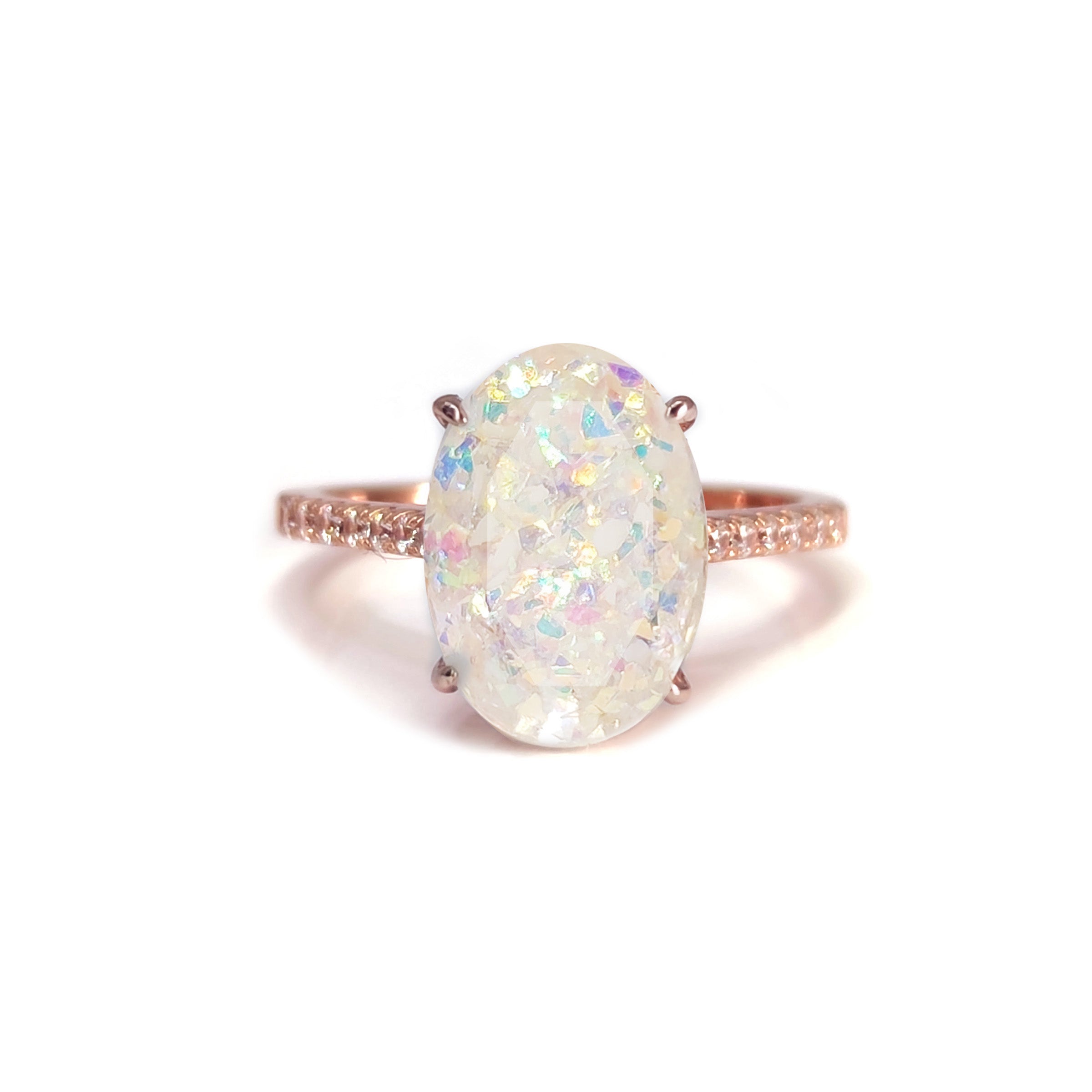 Elegant Oval Ashes Ring for Memorial Keepsake - Perfect for Honoring Loved Ones & Cherished Memories