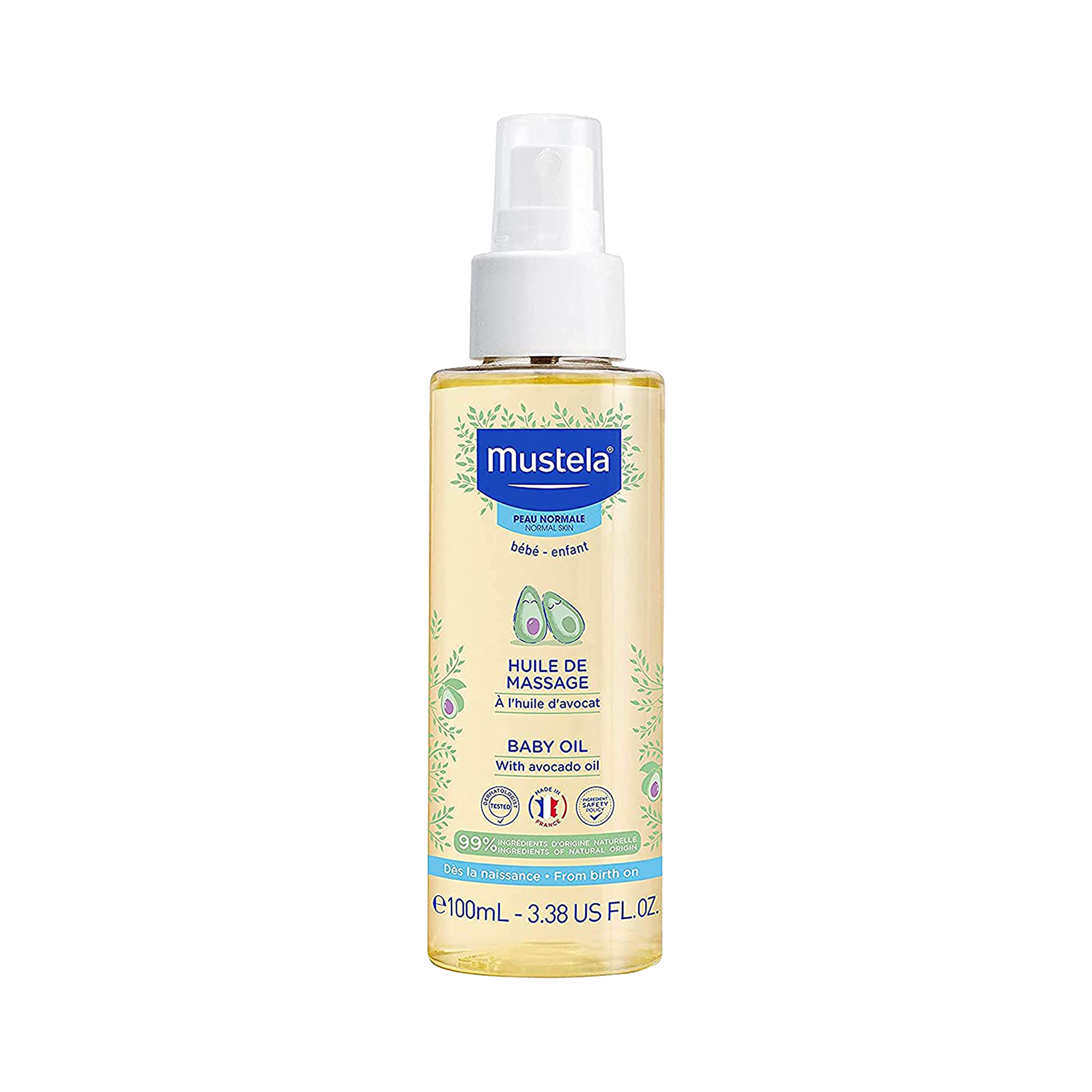 Mustela Baby Massage Oil 100ml - Organic & Hypoallergenic for Newborns & Infants - Perfect for Relaxation, Dry Skin & Bedtime Routine