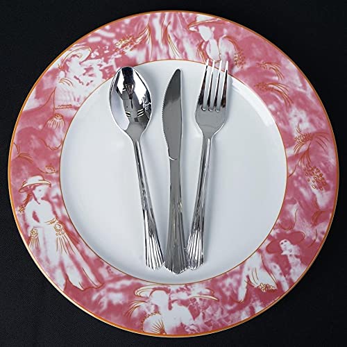 12-Pack 11.5 Inch Pink Round Balsa Commercial Grade Porcelain Dinner Plates - Elegant Tableware for Restaurants, Weddings & Home Dining