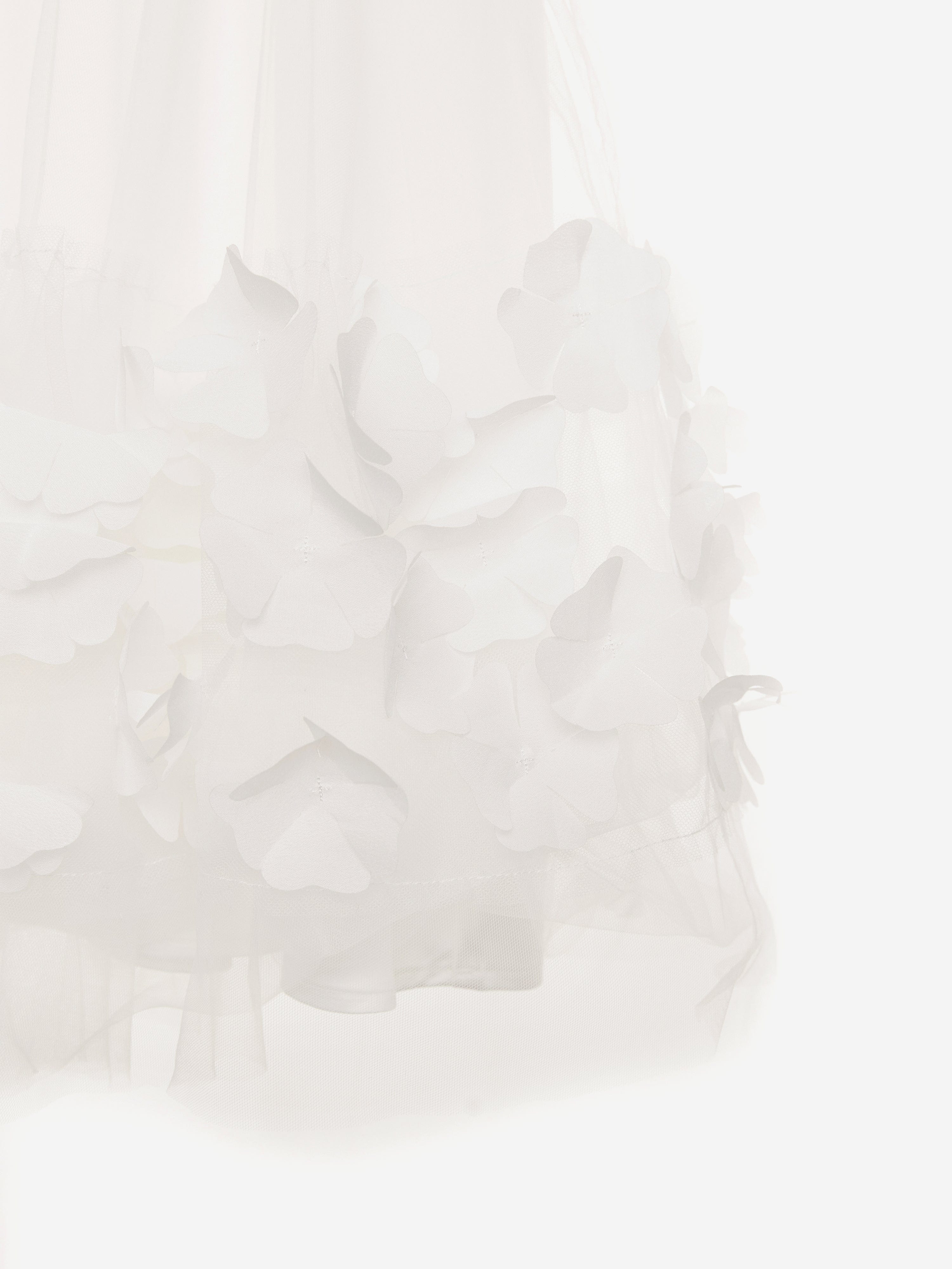 BCBG Girls White Tulle 3D Flower Dress for Birthday Party, Easter, Flower Girl & Special Occasions