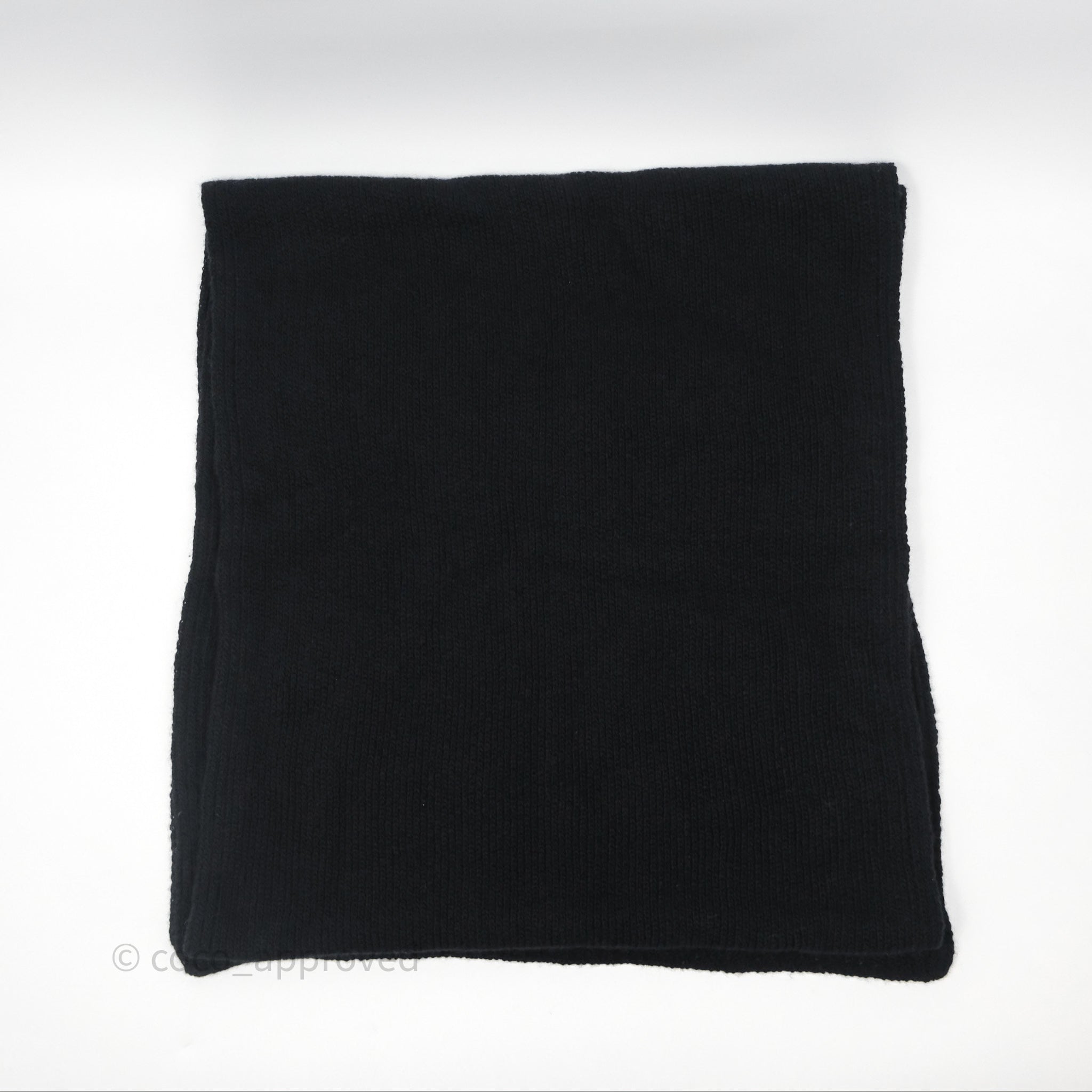Chanel Chain Logo Scarf - Luxury Wool Cashmere Wrap for Women - Black Winter Fashion Accessory for Office, Party & Evening Out