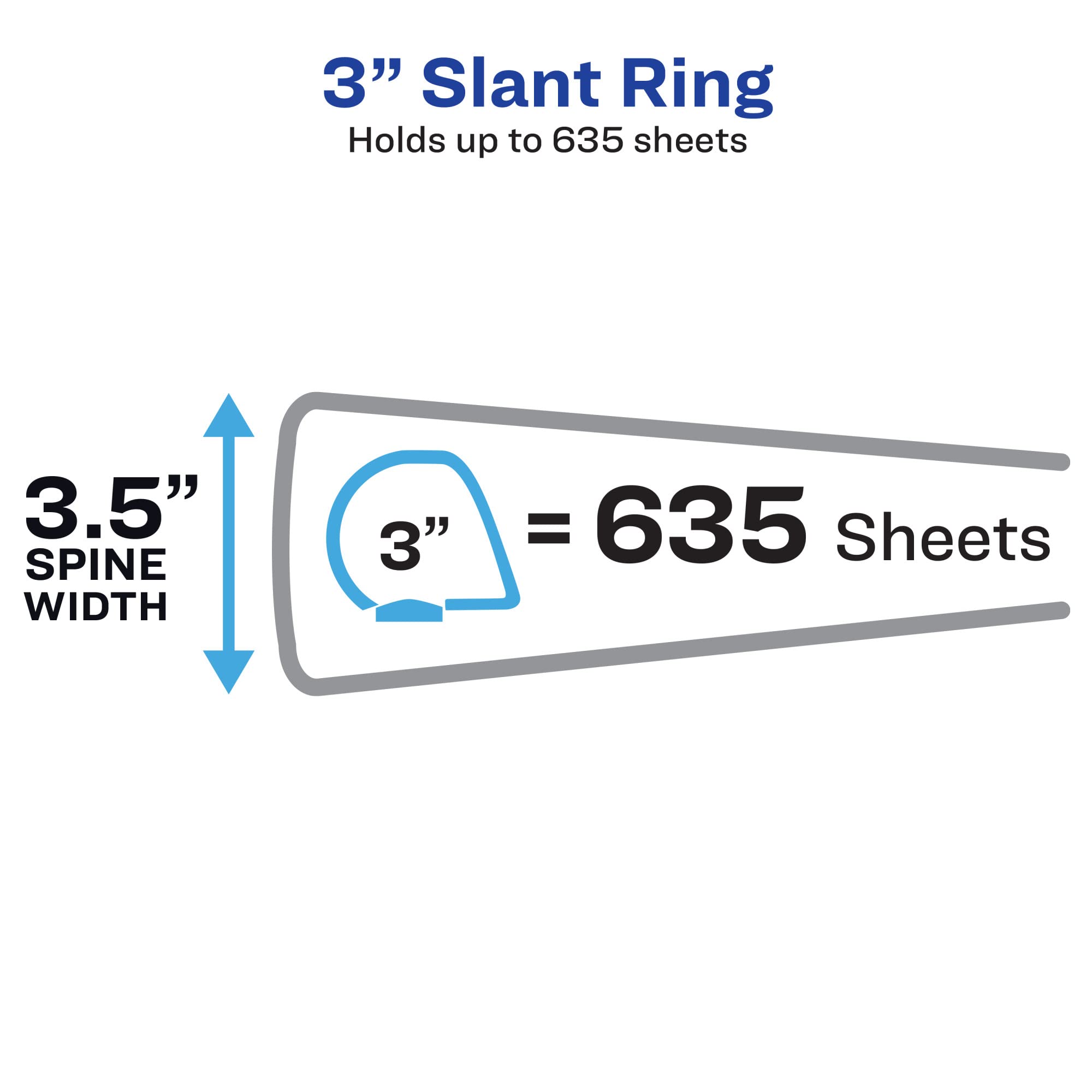 Avery Heavy-Duty 3 Inch 3-Ring Binder with One-Touch Slant Rings - 3.5